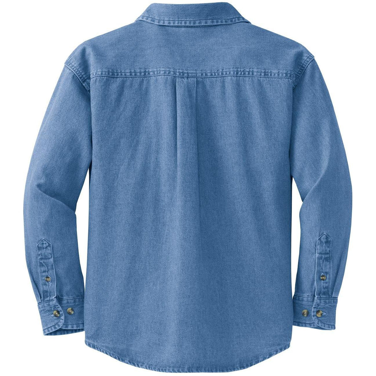 no-logo Port & Company Women's Denim Shirt-Dress Shirts-Port & Company-Thread Logic