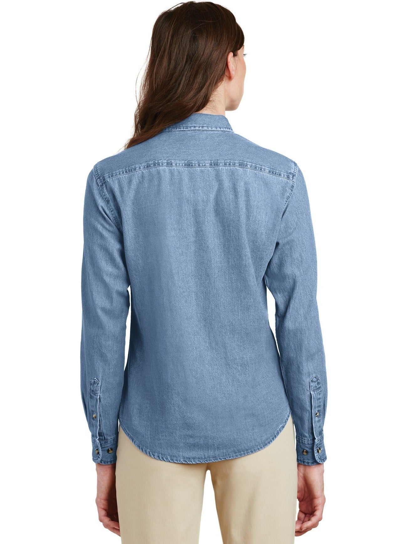 no-logo Port & Company Ladies Denim Shirt-Regular-Port & Company-Thread Logic