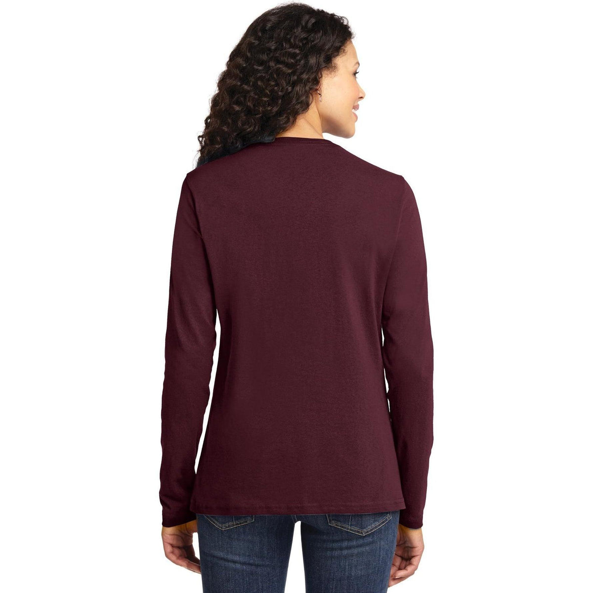 no-logo Port & Company Women's Long Sleeve Cotton T-Shirt-Regular-Port & Company-Thread Logic