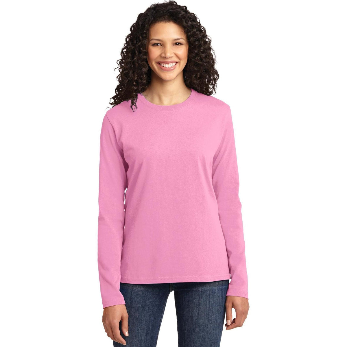 no-logo Port & Company Women's Long Sleeve Cotton T-Shirt-Regular-Port & Company-Thread Logic