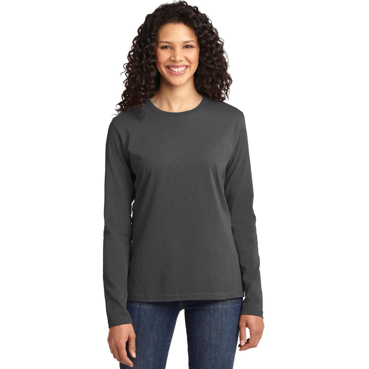 no-logo Port & Company Women's Long Sleeve Cotton T-Shirt-Regular-Port & Company-Thread Logic