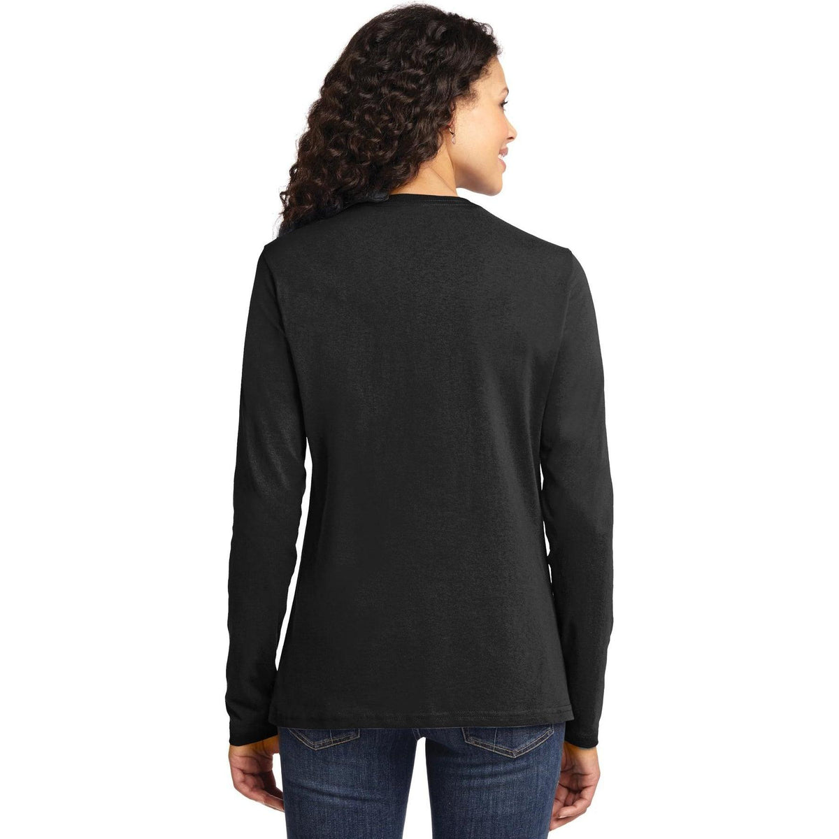 no-logo Port & Company Women's Long Sleeve Cotton T-Shirt-Regular-Port & Company-Thread Logic