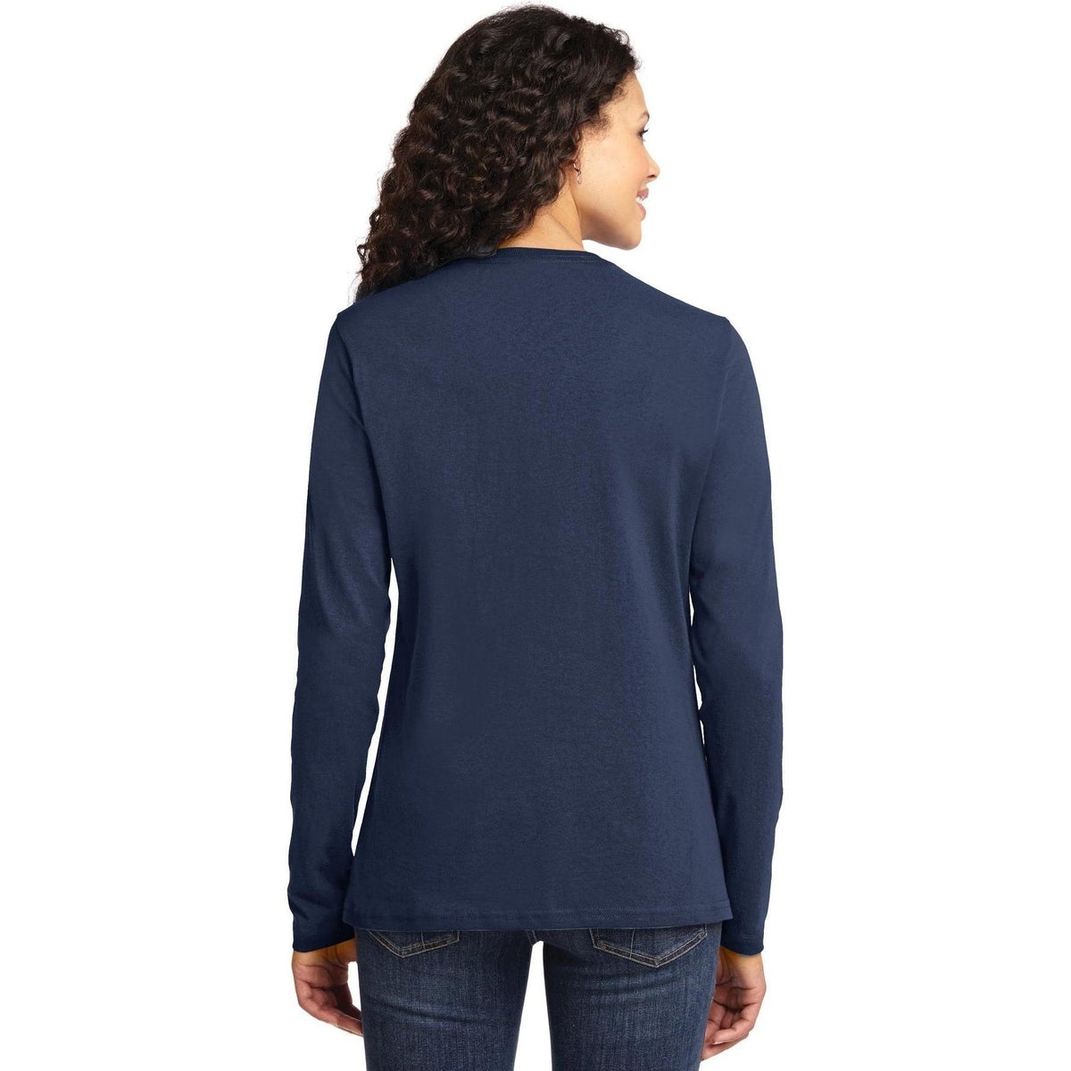 no-logo Port & Company Women's Long Sleeve Cotton T-Shirt-Regular-Port & Company-Thread Logic