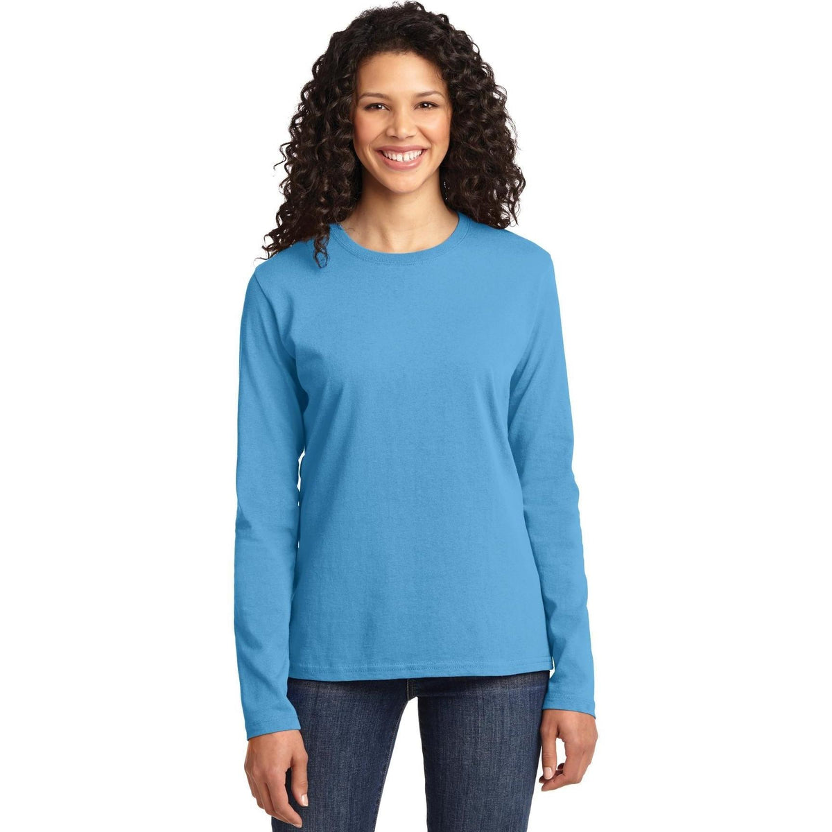no-logo Port & Company Women's Long Sleeve Cotton T-Shirt-Regular-Port & Company-Thread Logic