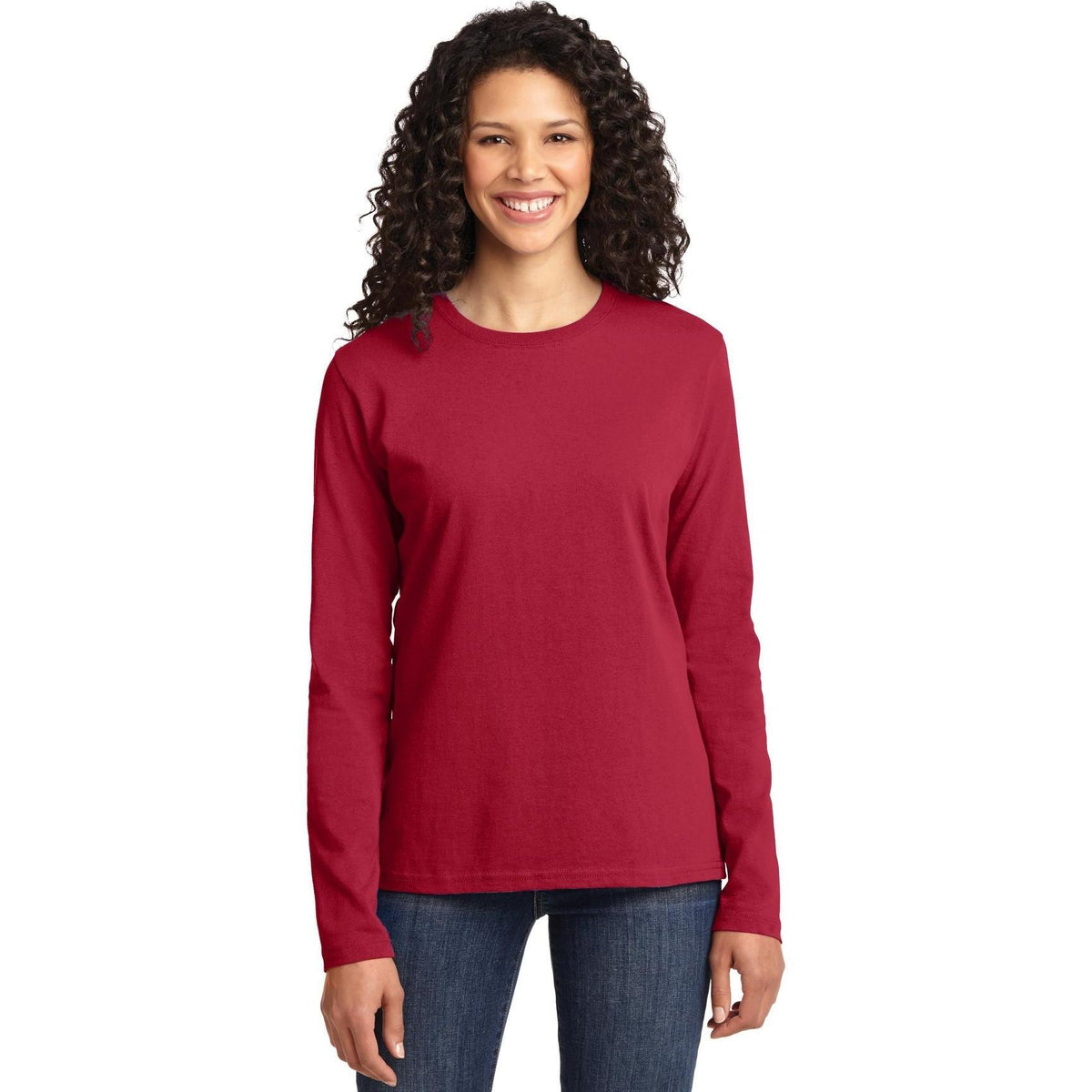 no-logo Port & Company Women's Long Sleeve Cotton T-Shirt-Regular-Port & Company-Thread Logic