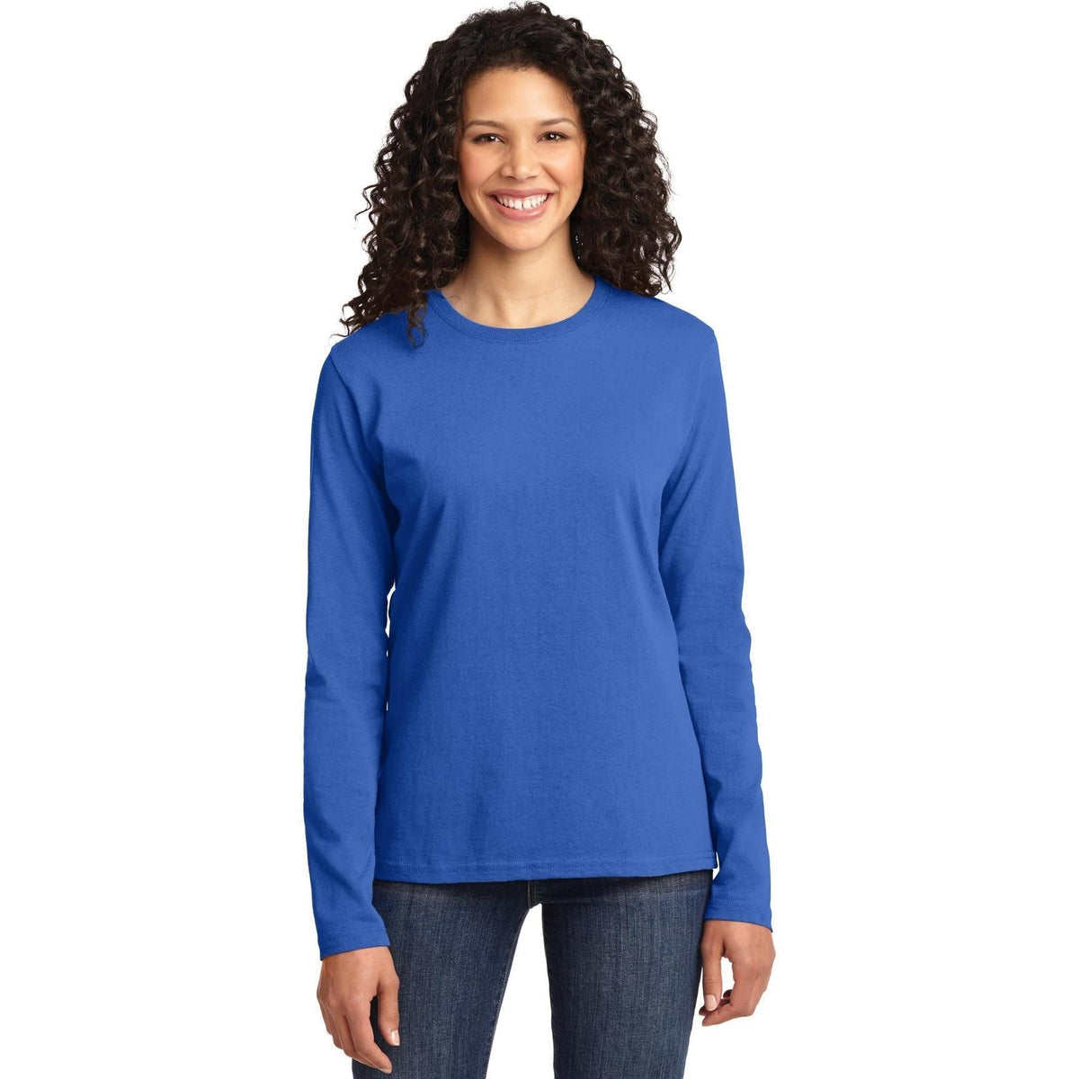 no-logo Port & Company Women's Long Sleeve Cotton T-Shirt-Regular-Port & Company-Thread Logic