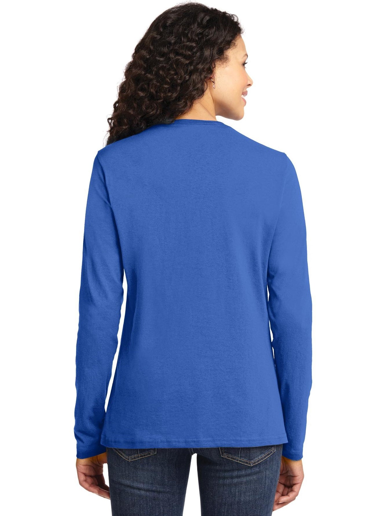 no-logo Port & Company Ladies Long Sleeve Cotton T-Shirt-Regular-Port & Company-Thread Logic