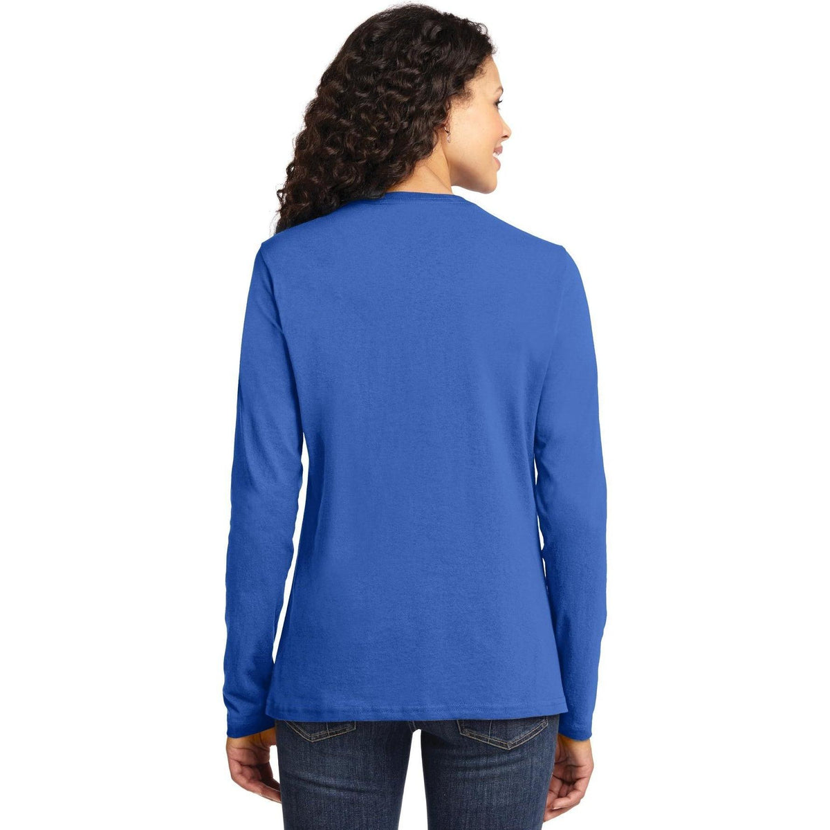no-logo Port & Company Women's Long Sleeve Cotton T-Shirt-Regular-Port & Company-Thread Logic