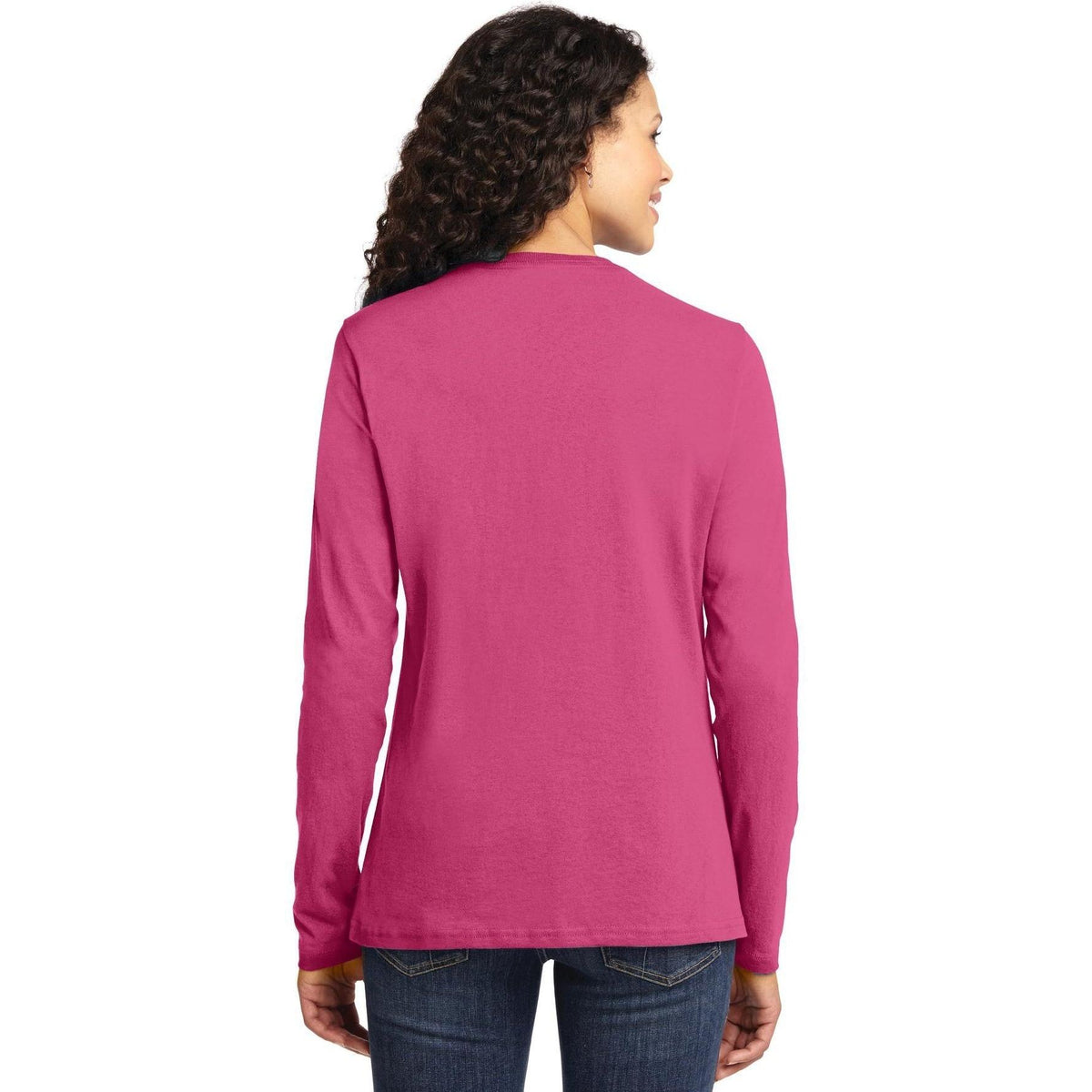 no-logo Port & Company Women's Long Sleeve Cotton T-Shirt-Regular-Port & Company-Thread Logic