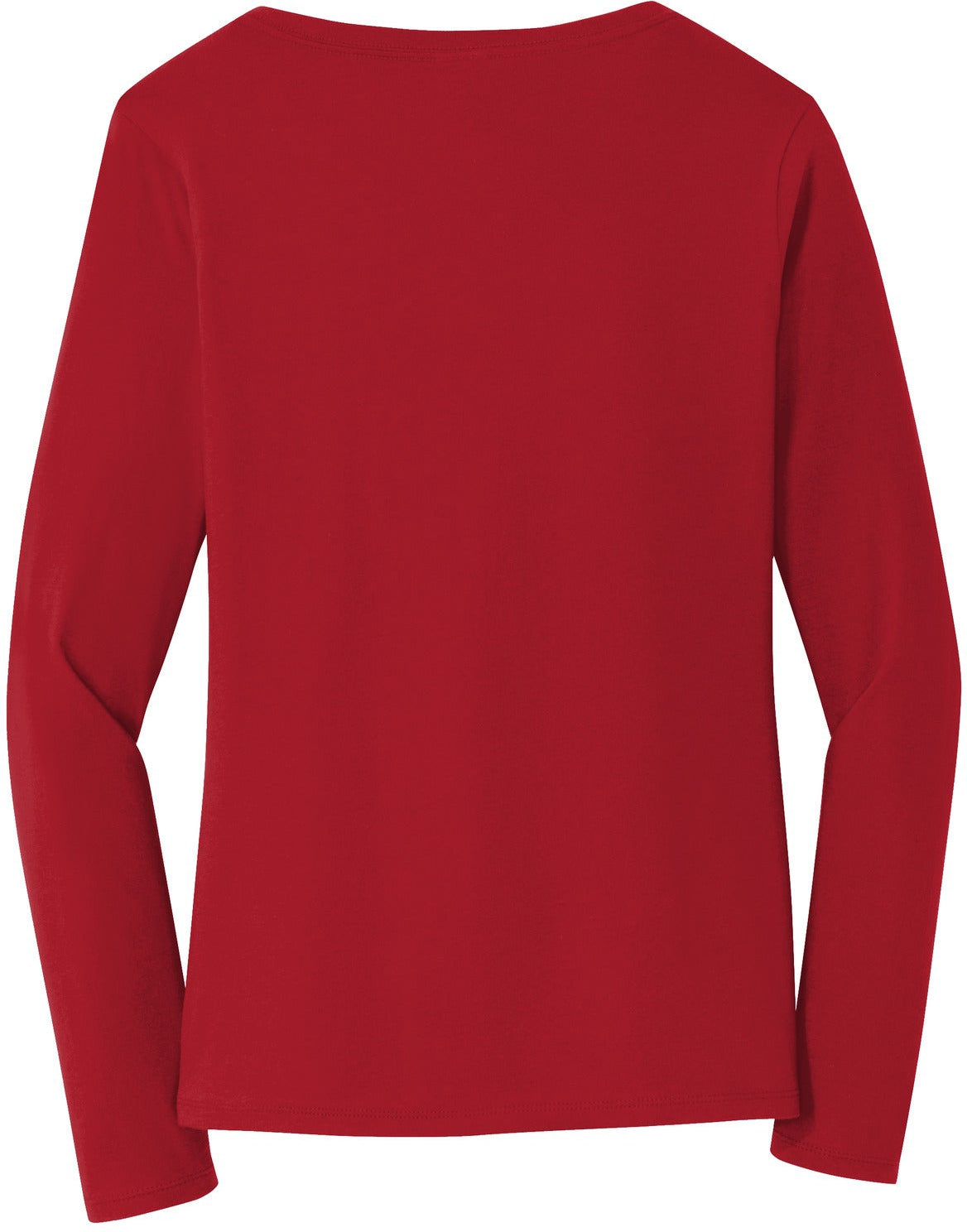 no-logo Port & Company Ladies Long Sleeve Fan Favorite V-Neck Tee-Regular-Port & Company-Thread Logic