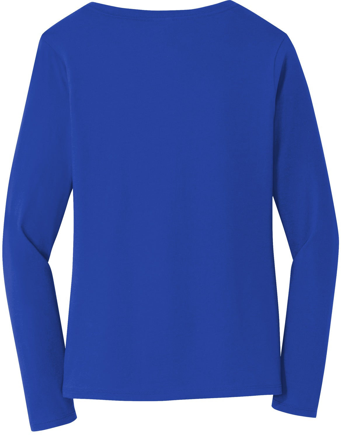 no-logo Port & Company Ladies Long Sleeve Fan Favorite V-Neck Tee-Regular-Port & Company-Thread Logic