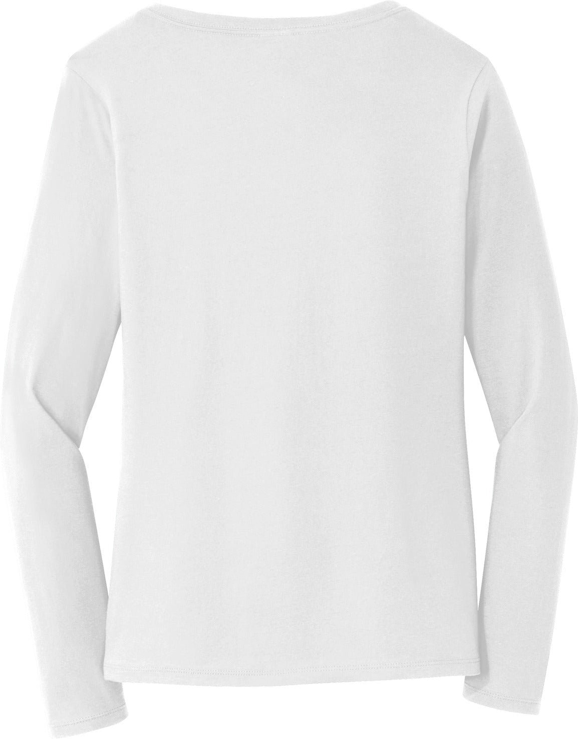 no-logo Port & Company Ladies Long Sleeve Fan Favorite V-Neck Tee-Regular-Port & Company-Thread Logic