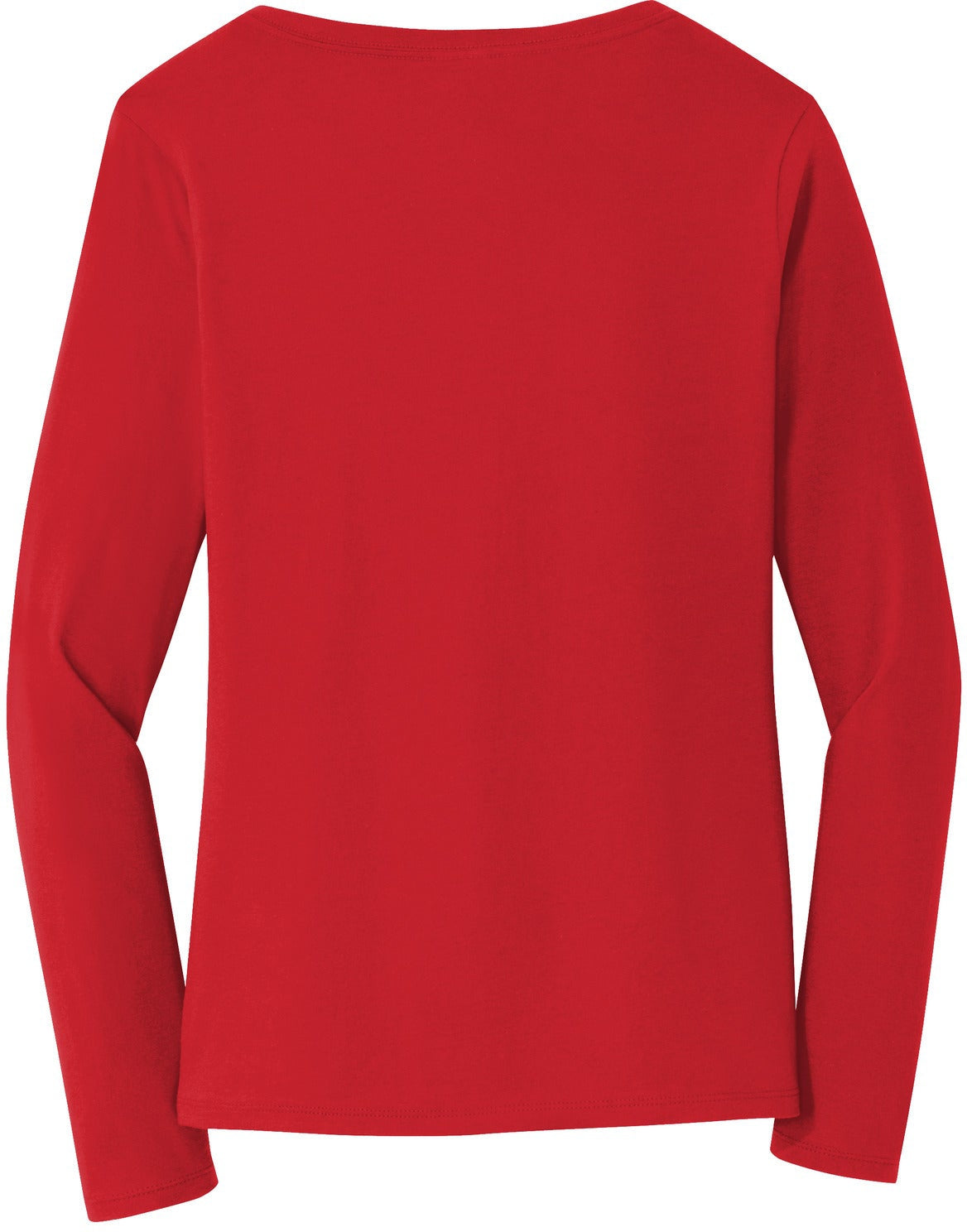 no-logo Port & Company Ladies Long Sleeve Fan Favorite V-Neck Tee-Regular-Port & Company-Thread Logic