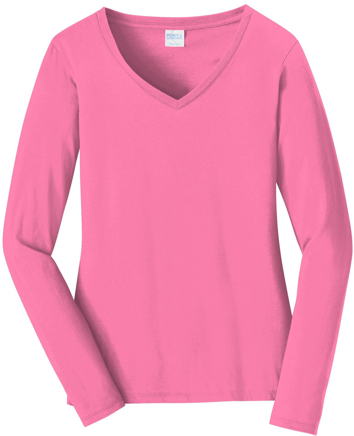 Port & Company Ladies Long Sleeve Fan Favorite V-Neck Tee