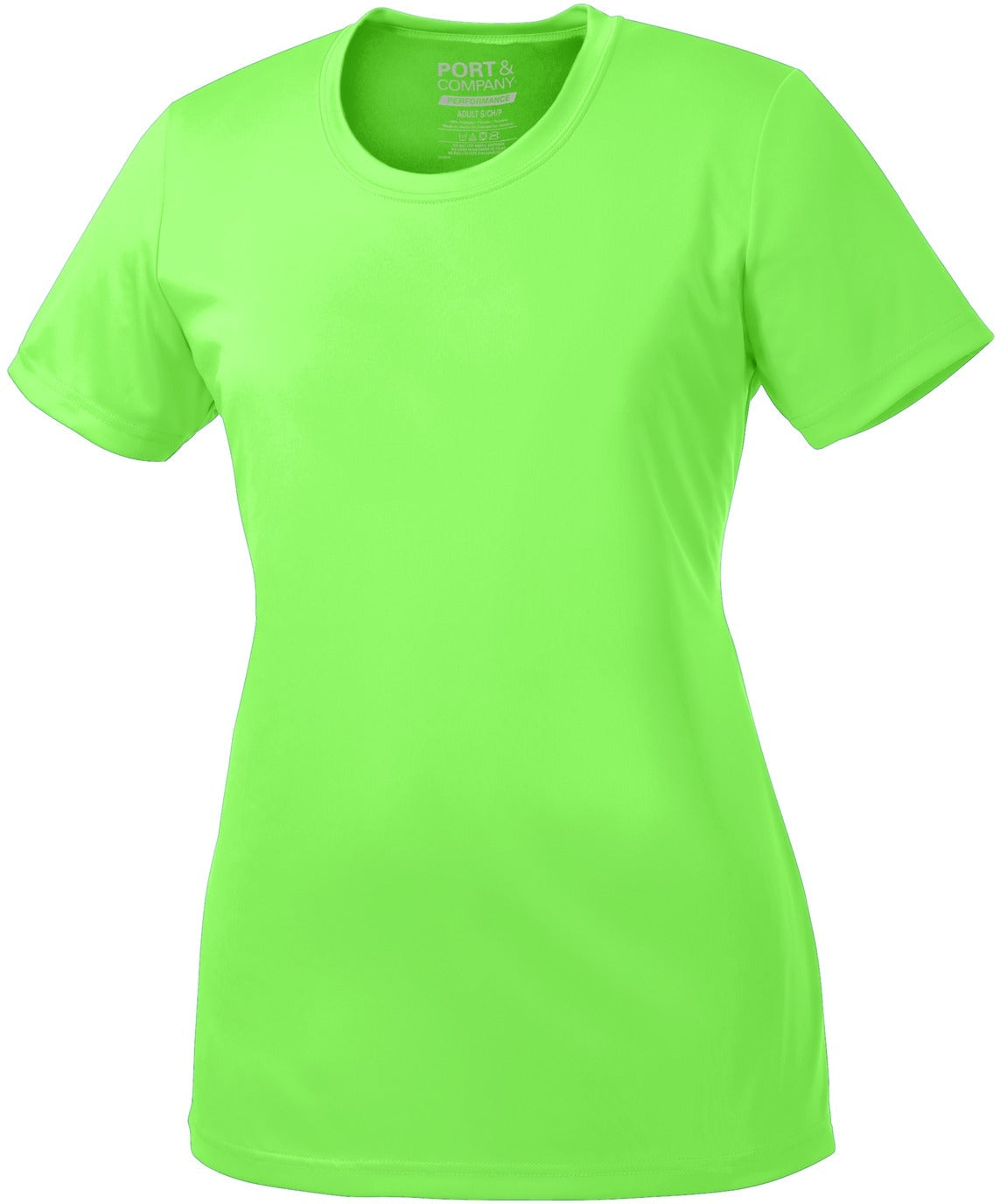 no-logo Port & Company Ladies Performance Tee-Regular-Port & Company-Neon Green-S-Thread Logic