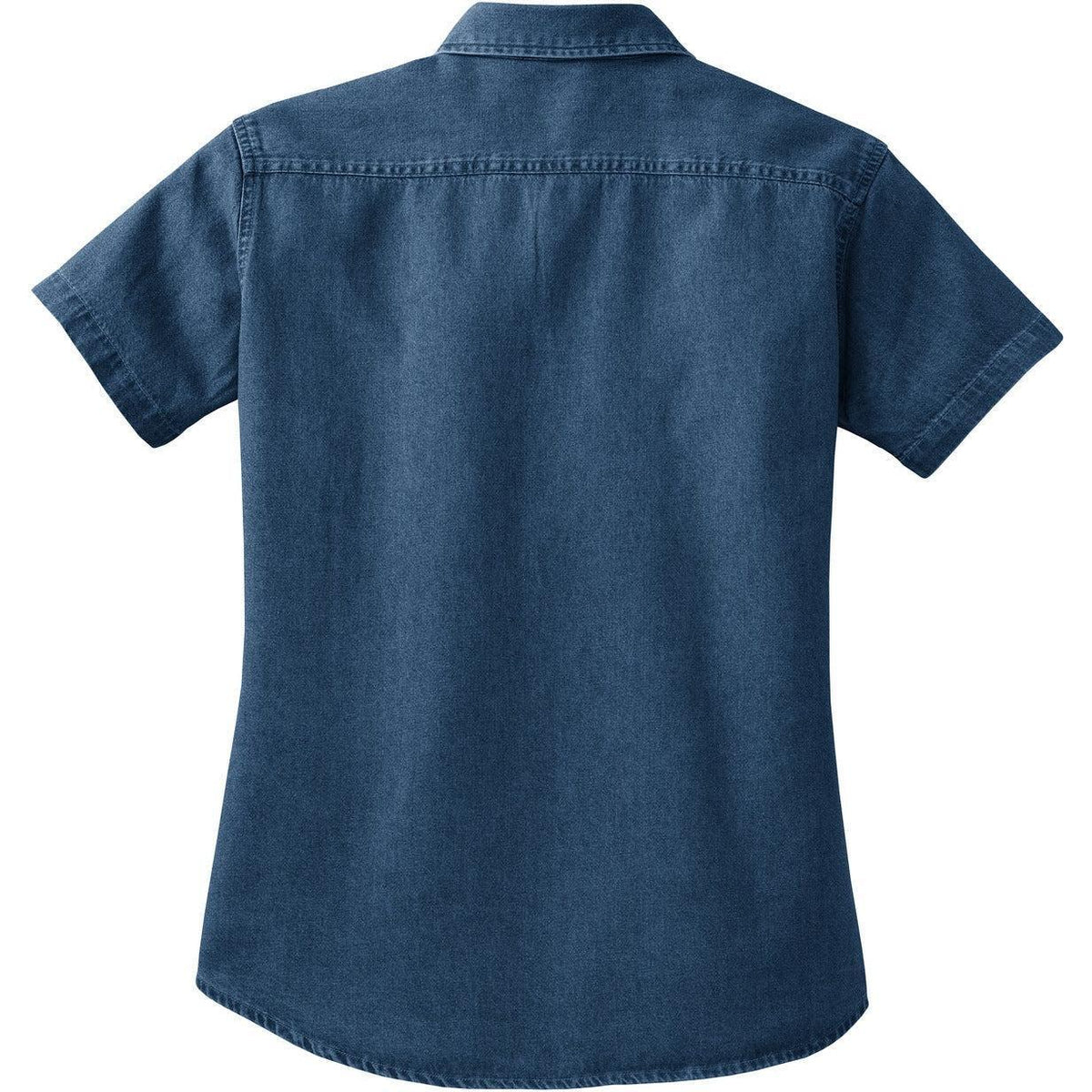 no-logo Port & Company Ladies Short Sleeve Value Denim Shirt-Regular-Port & Company-Thread Logic