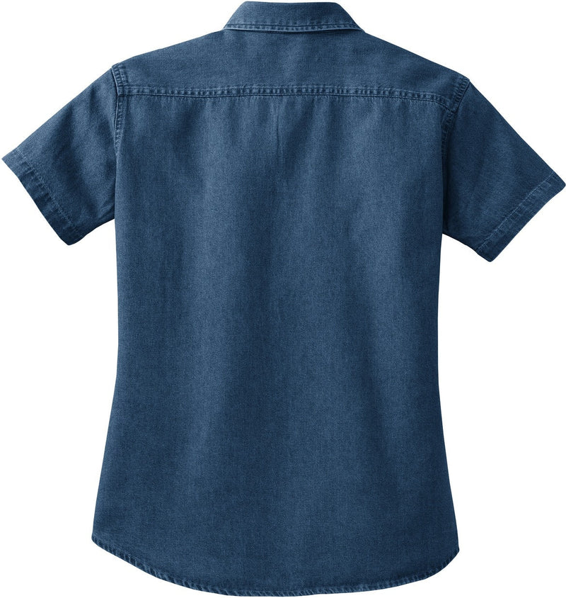 no-logo Port & Company Ladies Short Sleeve Value Denim Shirt-Regular-Port & Company-Thread Logic