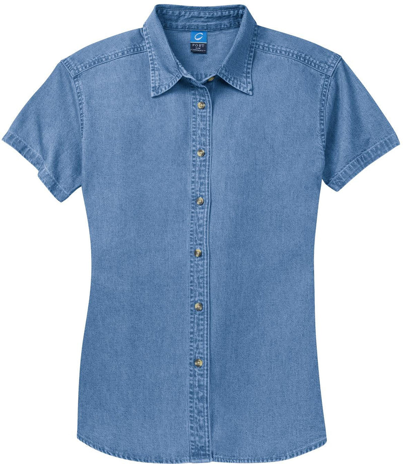 Port & Company Ladies Short Sleeve Value Denim Shirt
