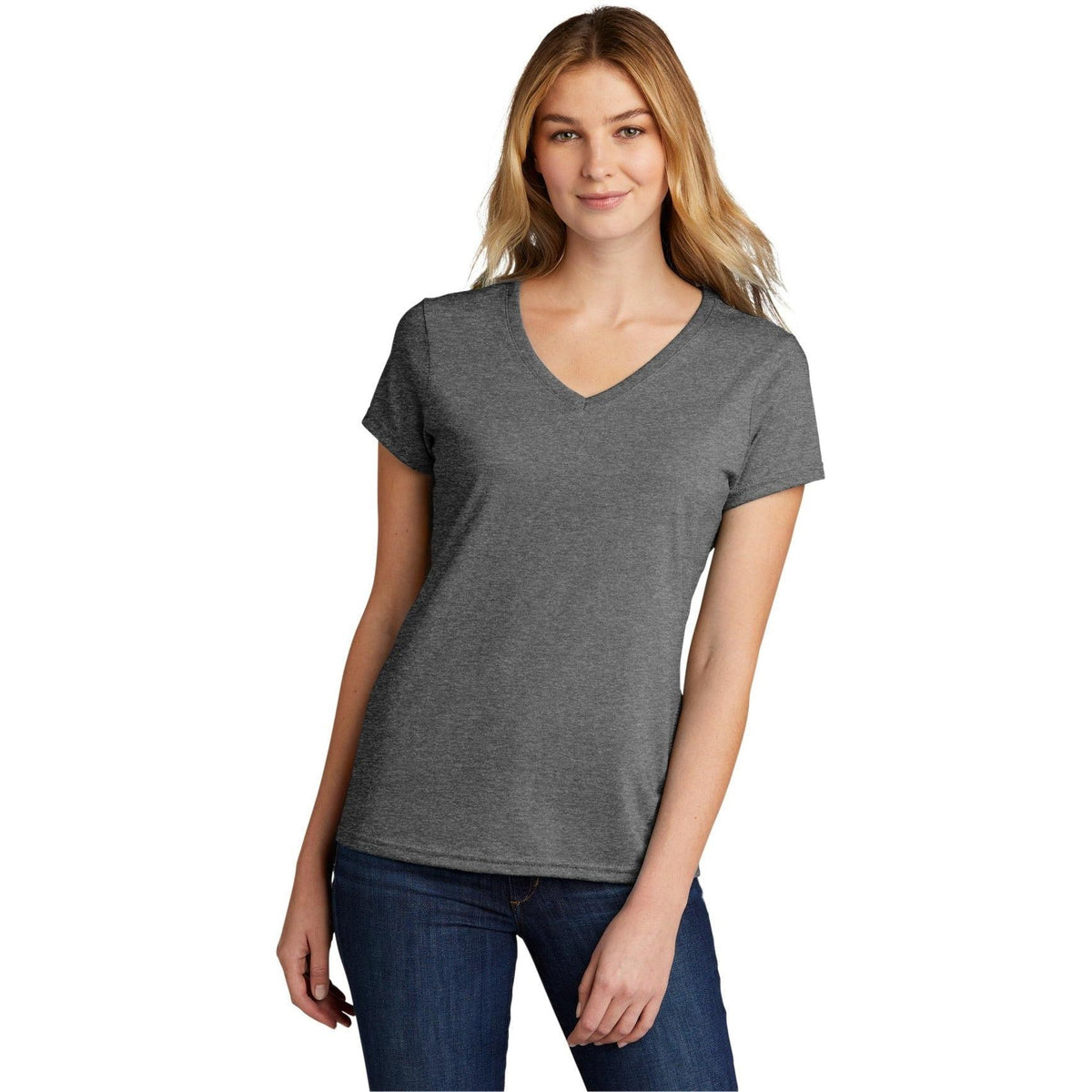 no-logo Port & Company Ladies Tri-Blend V-Neck Tee-Regular-Port & Company-Thread Logic
