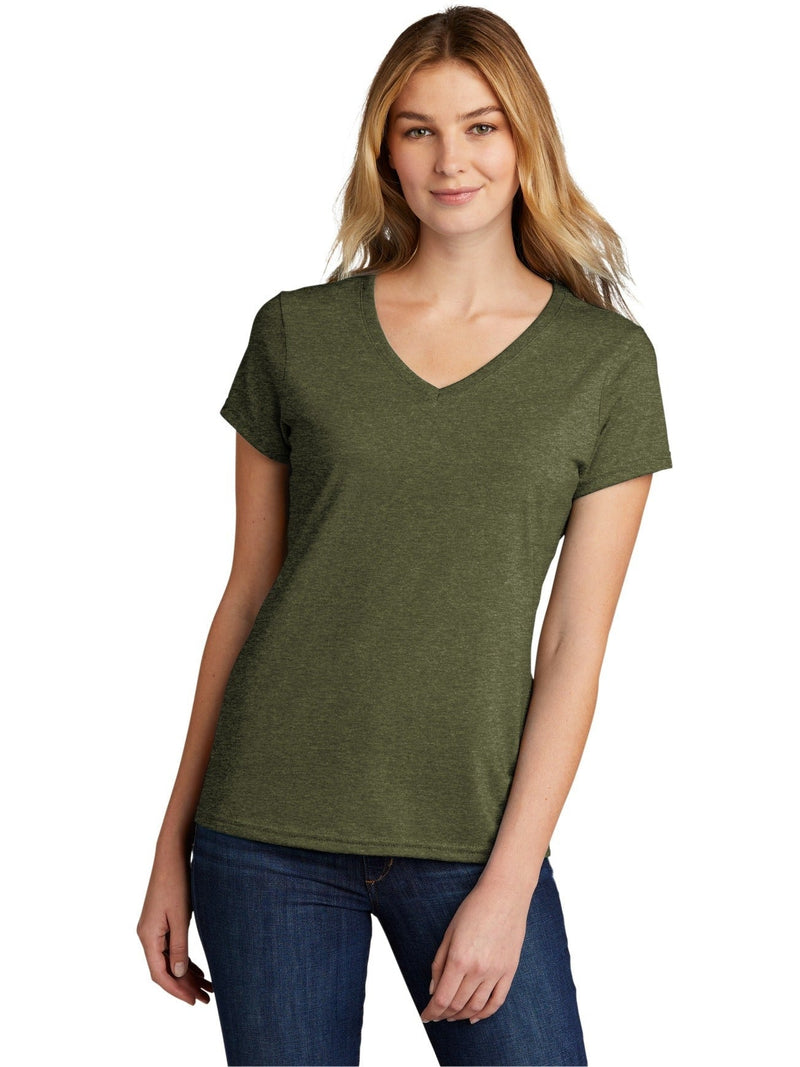 no-logo Port & Company Ladies Tri-Blend V-Neck Tee-Regular-Port & Company-Thread Logic