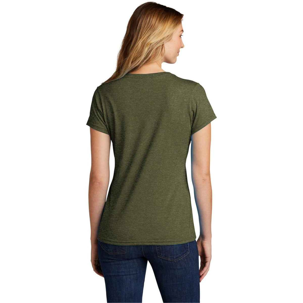 no-logo Port & Company Ladies Tri-Blend V-Neck Tee-Regular-Port & Company-Thread Logic