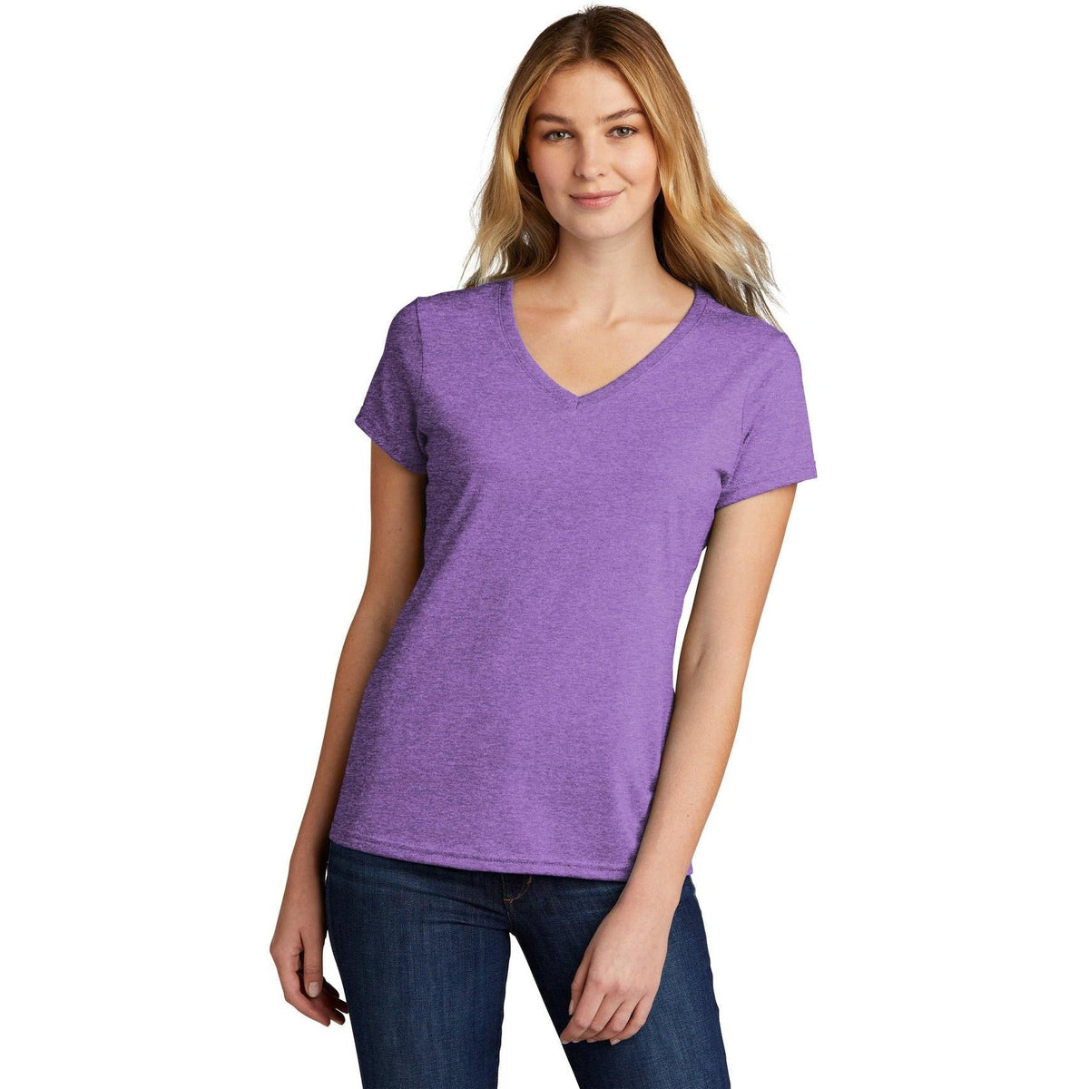 no-logo Port & Company Ladies Tri-Blend V-Neck Tee-Regular-Port & Company-Thread Logic