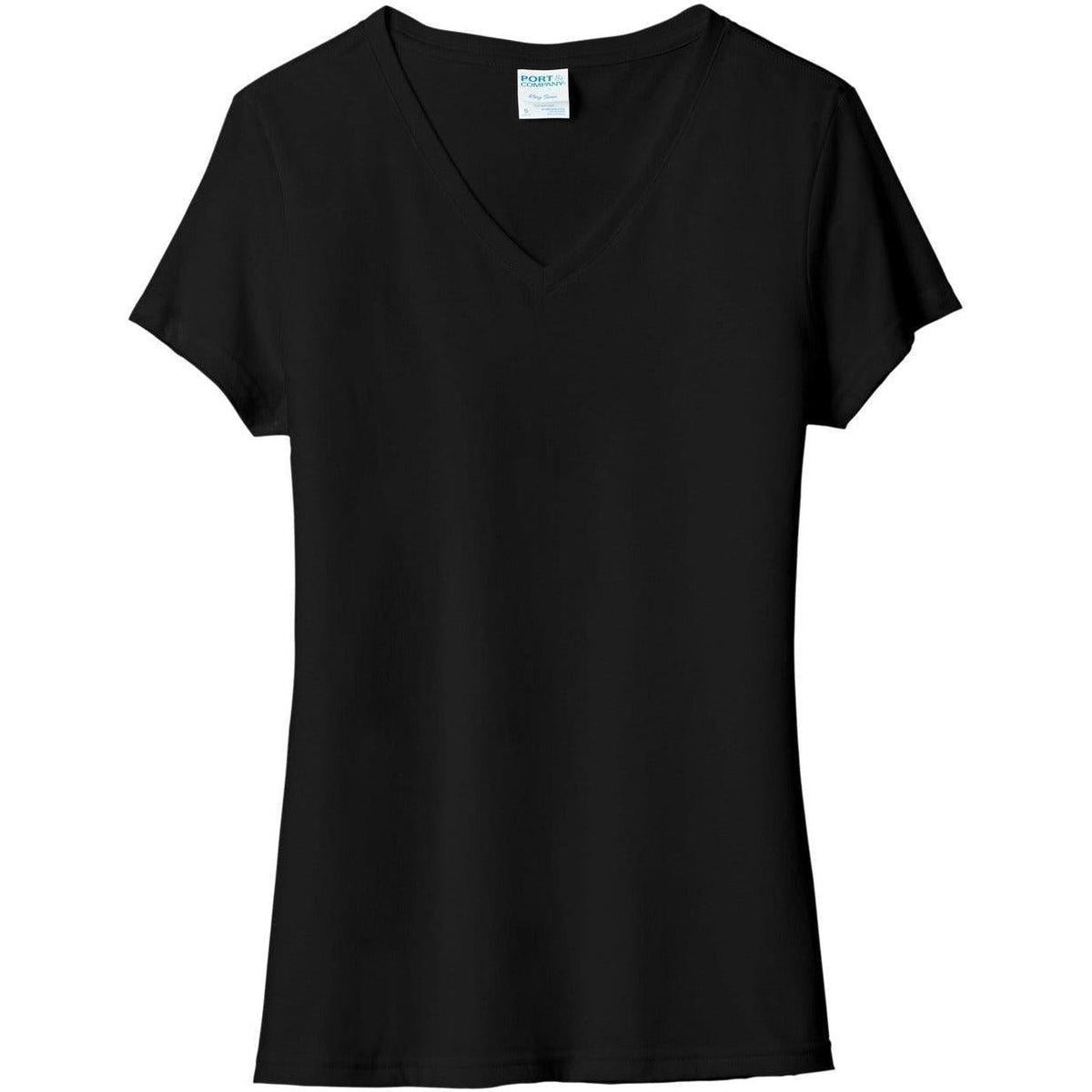 logo-left Port & Company Ladies Tri-Blend V-Neck Tee