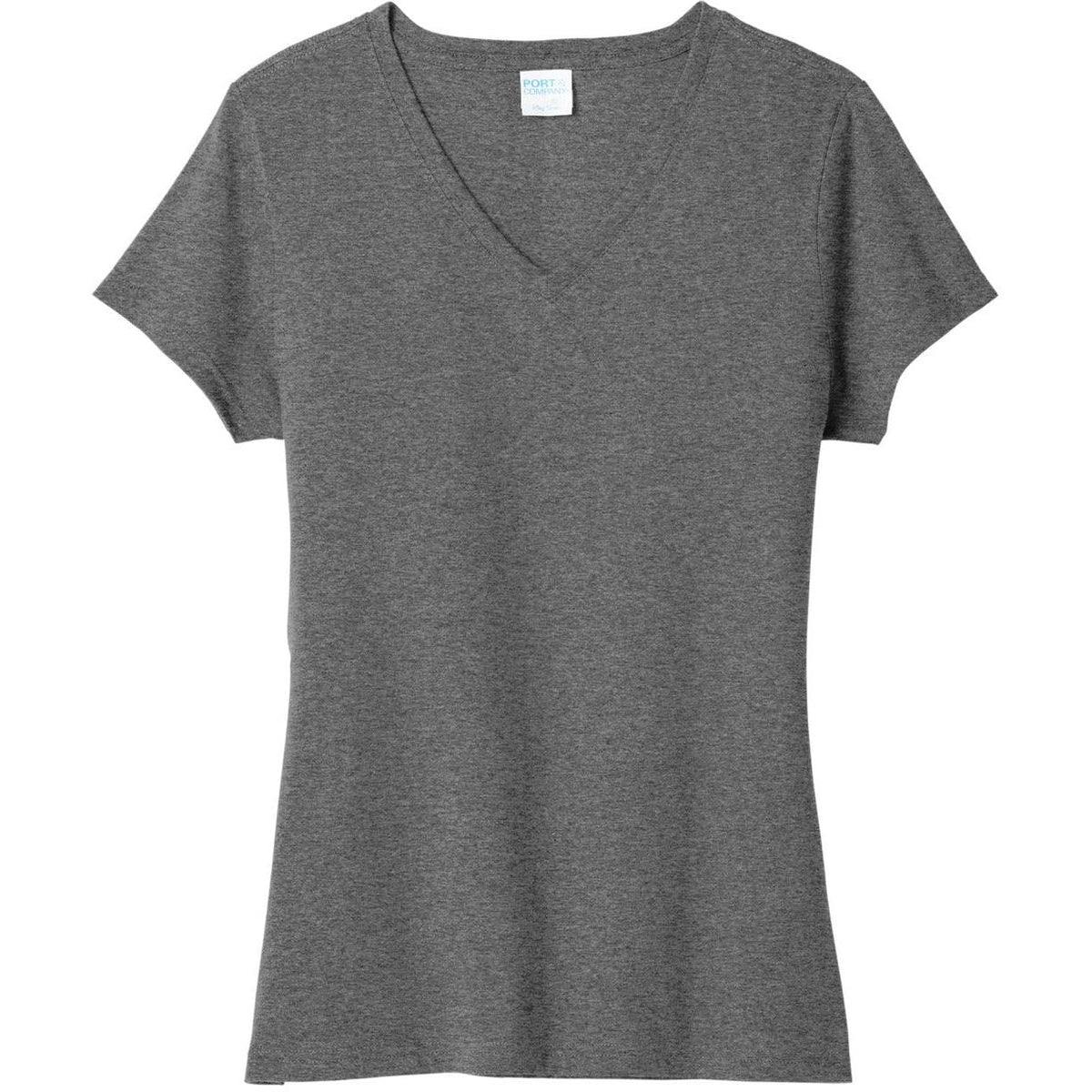 logo-left Port & Company Ladies Tri-Blend V-Neck Tee