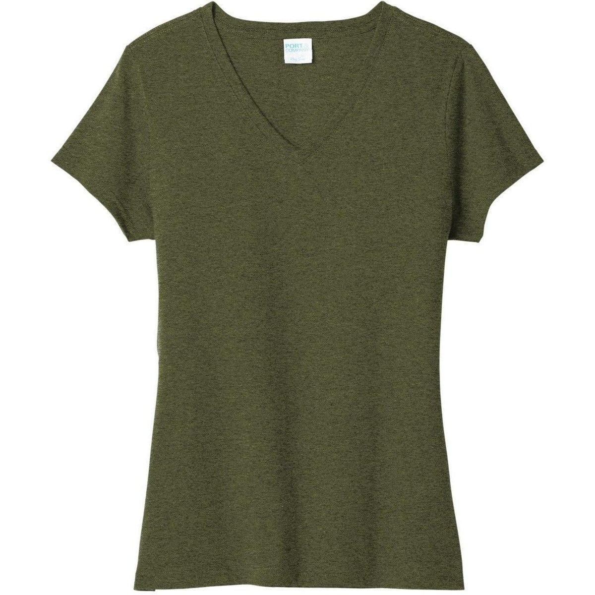 logo-left Port & Company Ladies Tri-Blend V-Neck Tee