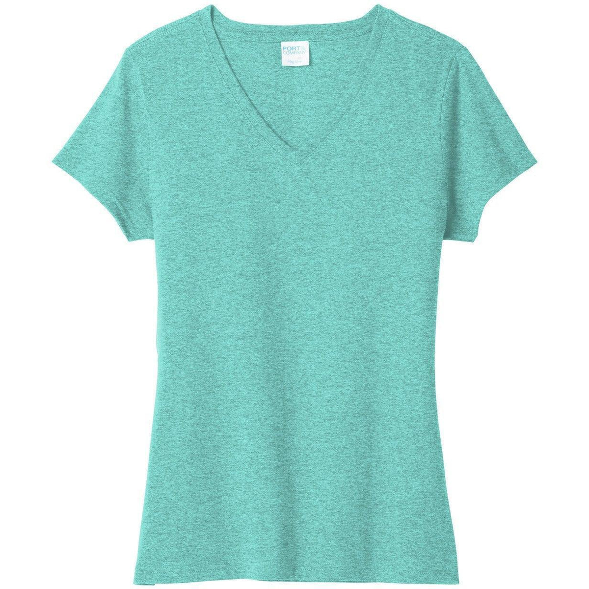 logo-left Port & Company Ladies Tri-Blend V-Neck Tee