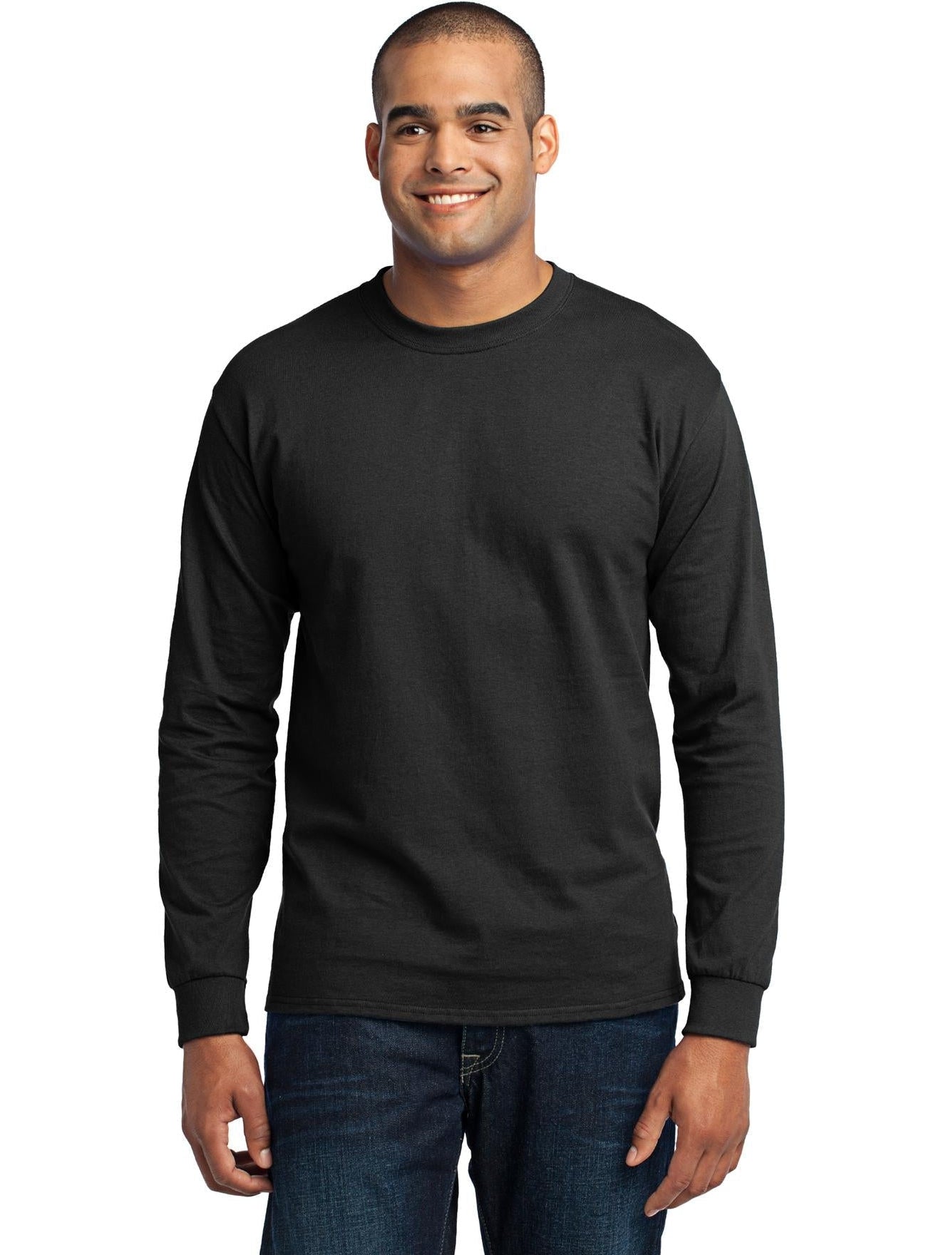no-logo Port & Company Long Sleeve Core Blend Tee-Regular-Port & Company-Thread Logic