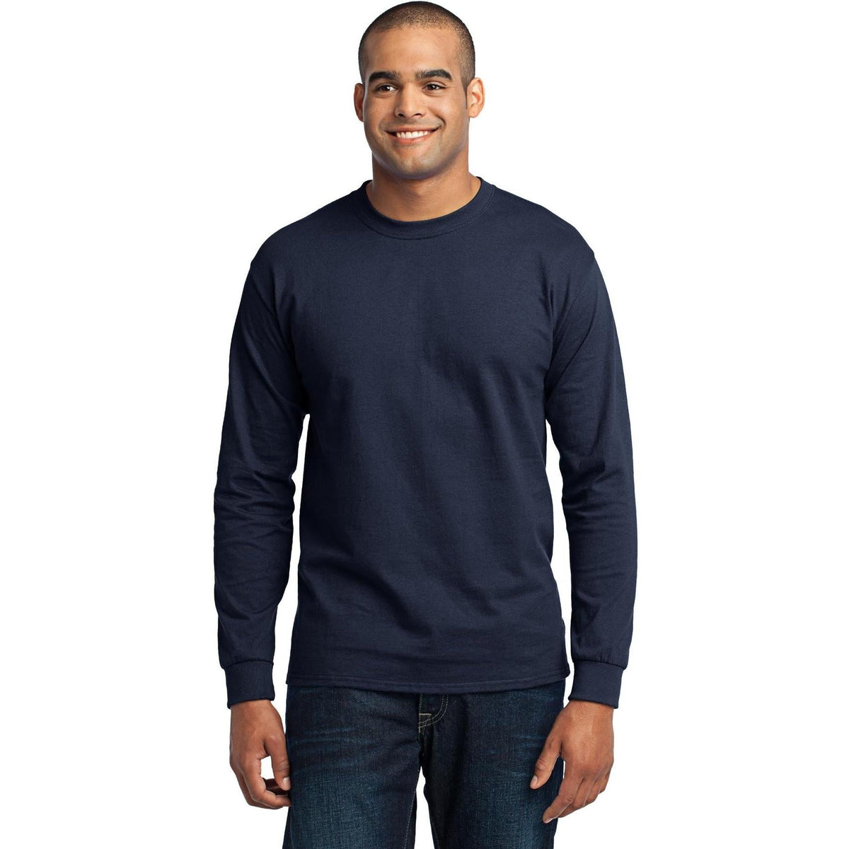 no-logo Port & Company Long Sleeve Core Blend Tee-Regular-Port & Company-Thread Logic