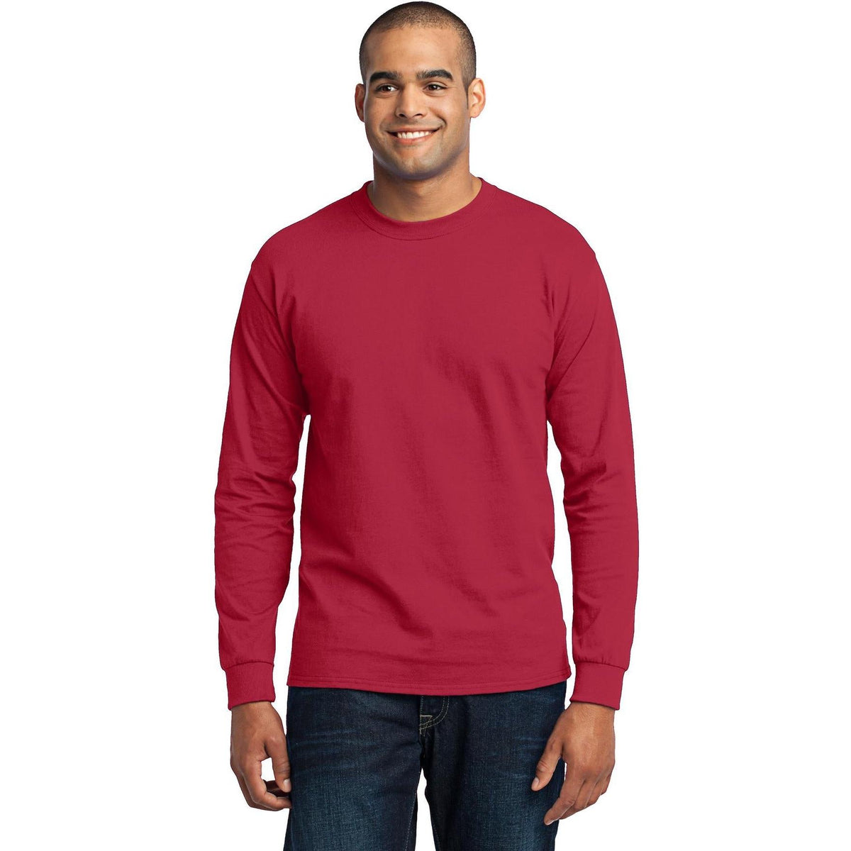 no-logo Port & Company Long Sleeve Core Blend Tee-Regular-Port & Company-Thread Logic