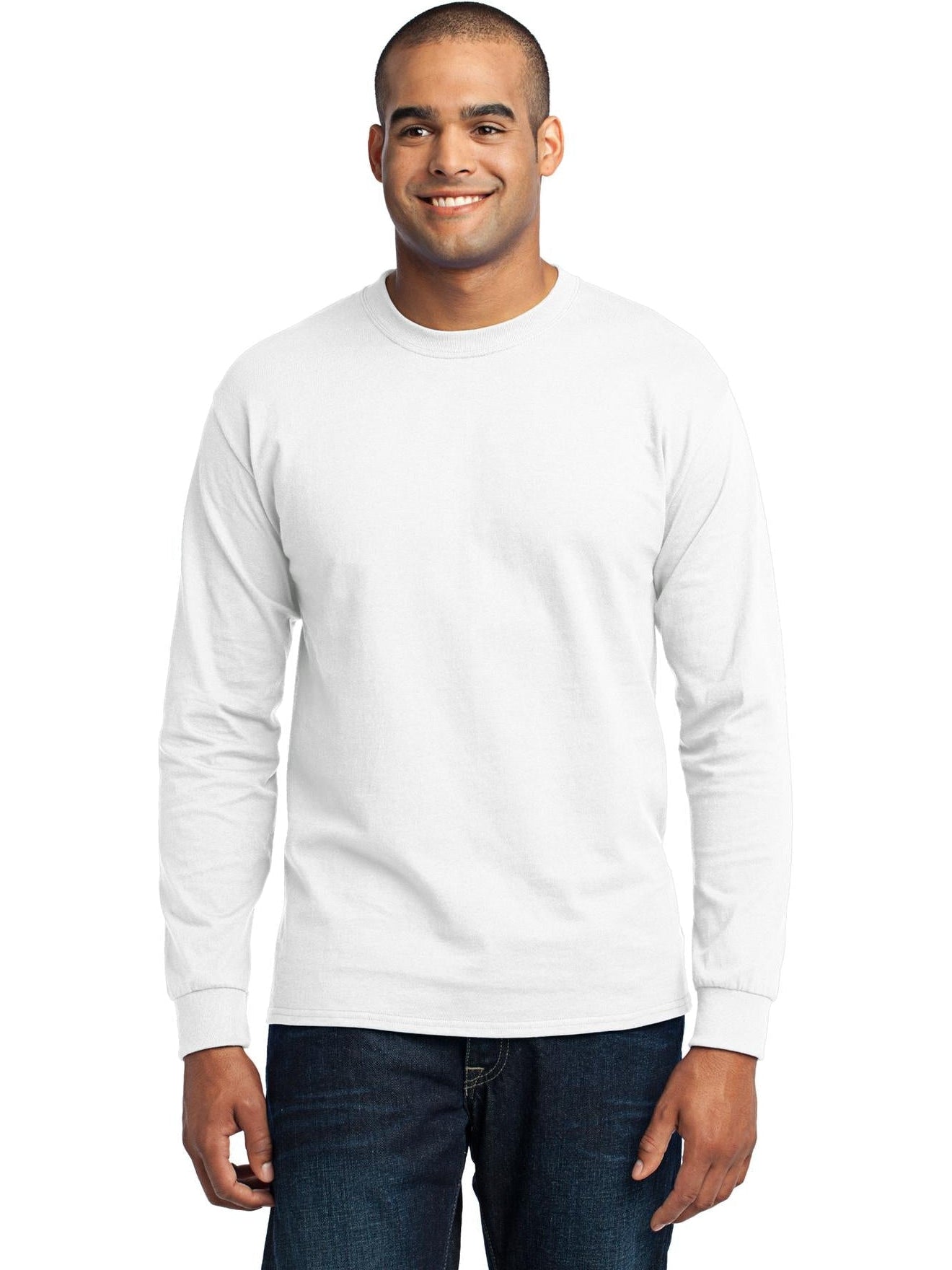 no-logo Port & Company Long Sleeve Core Blend Tee-Regular-Port & Company-Thread Logic