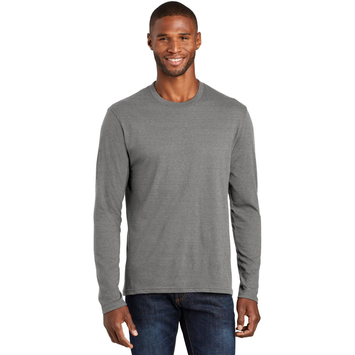 no-logo Port & Company Long Sleeve Fan Favorite Blend Tee-Regular-Port & Company-Thread Logic