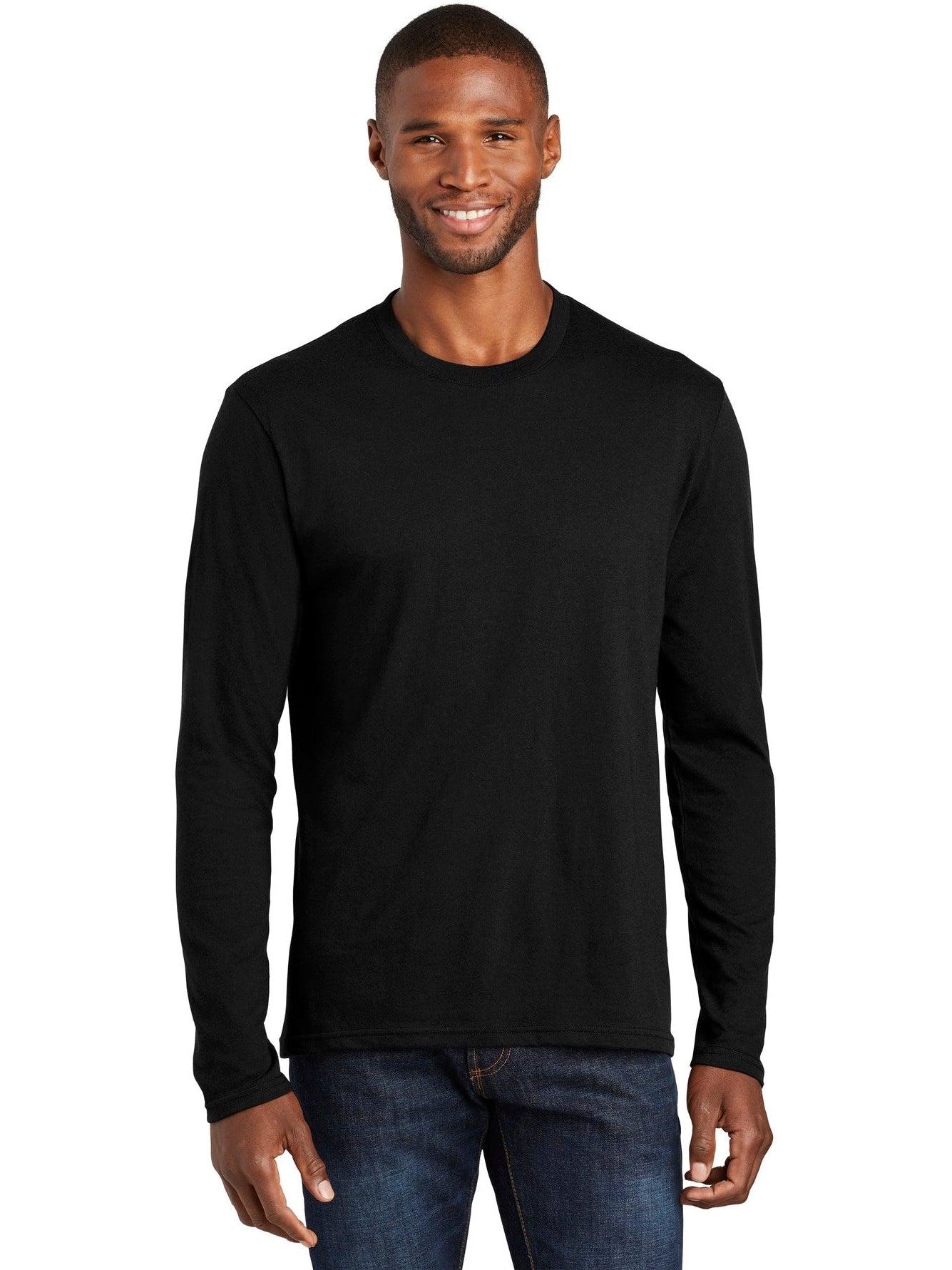 no-logo Port & Company Long Sleeve Fan Favorite Blend Tee-Regular-Port & Company-Thread Logic