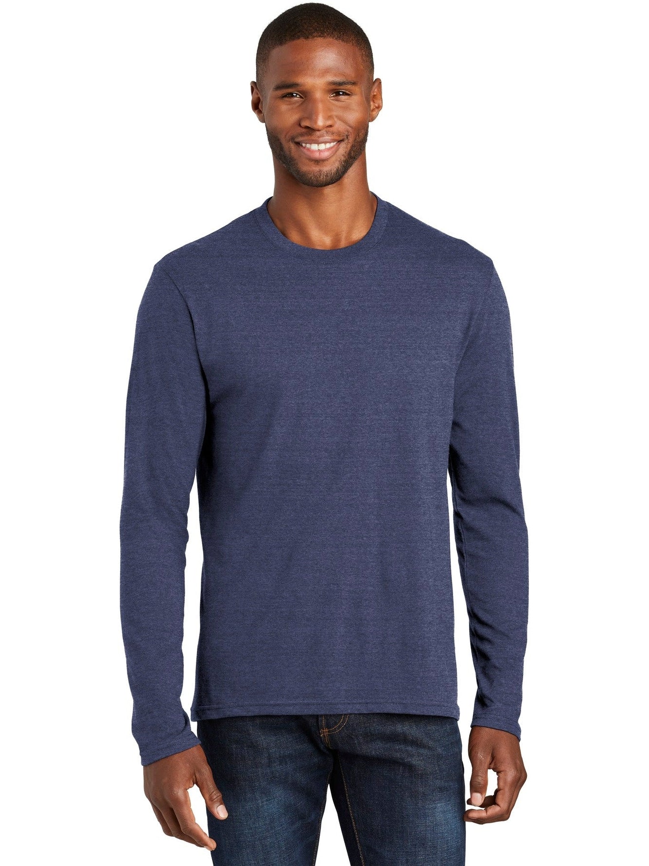 no-logo Port & Company Long Sleeve Fan Favorite Blend Tee-Regular-Port & Company-Thread Logic