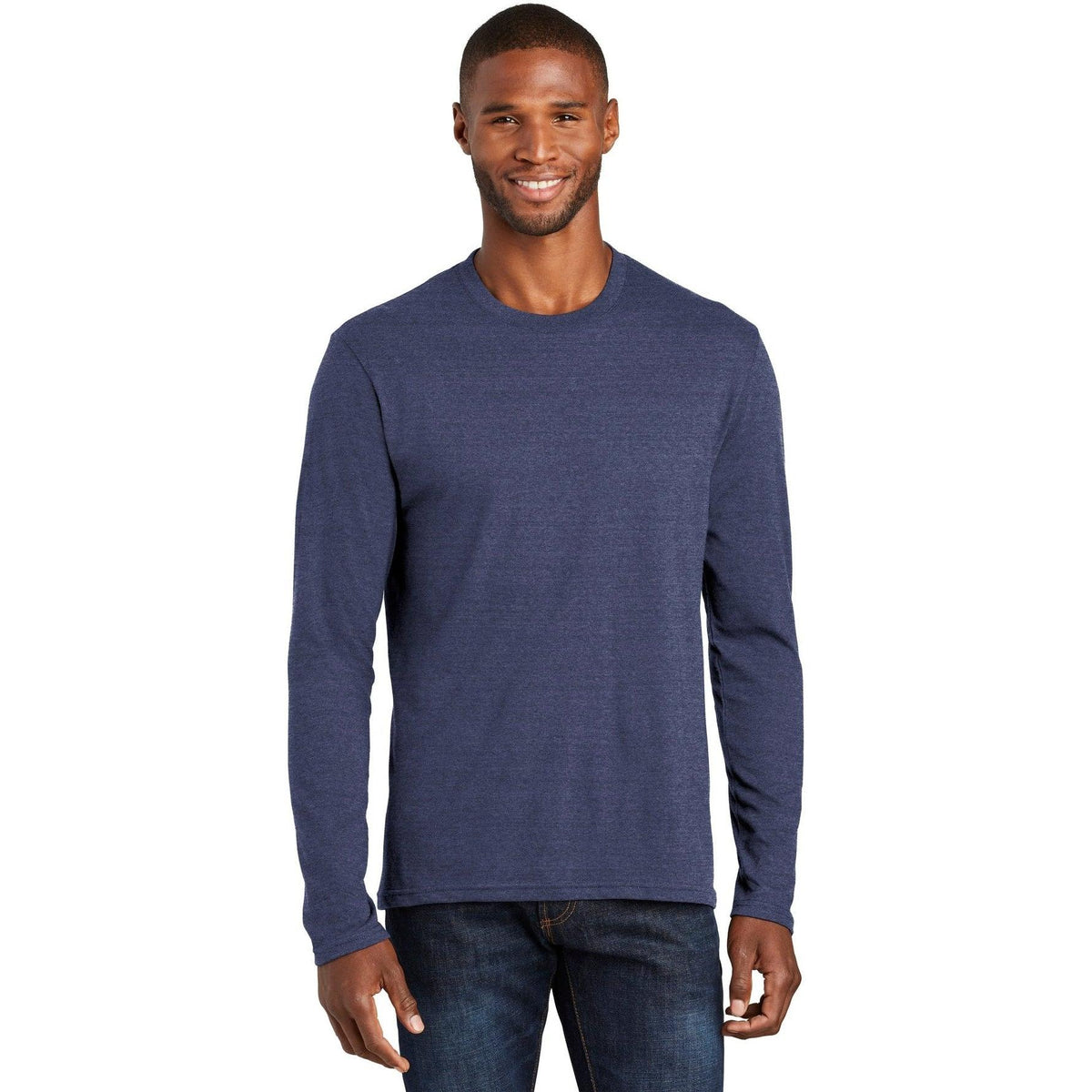 no-logo Port & Company Long Sleeve Fan Favorite Blend Tee-Regular-Port & Company-Thread Logic