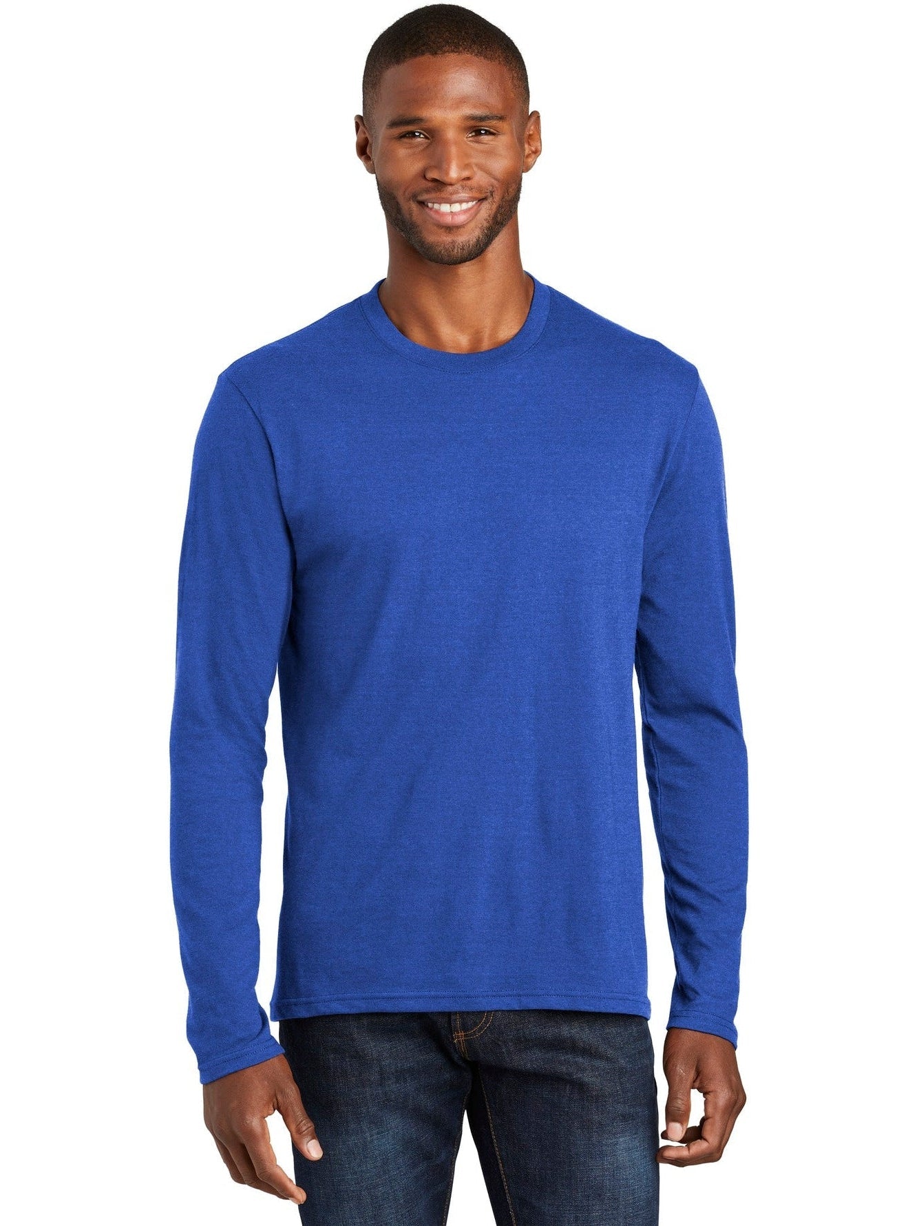 no-logo Port & Company Long Sleeve Fan Favorite Blend Tee-Regular-Port & Company-Thread Logic