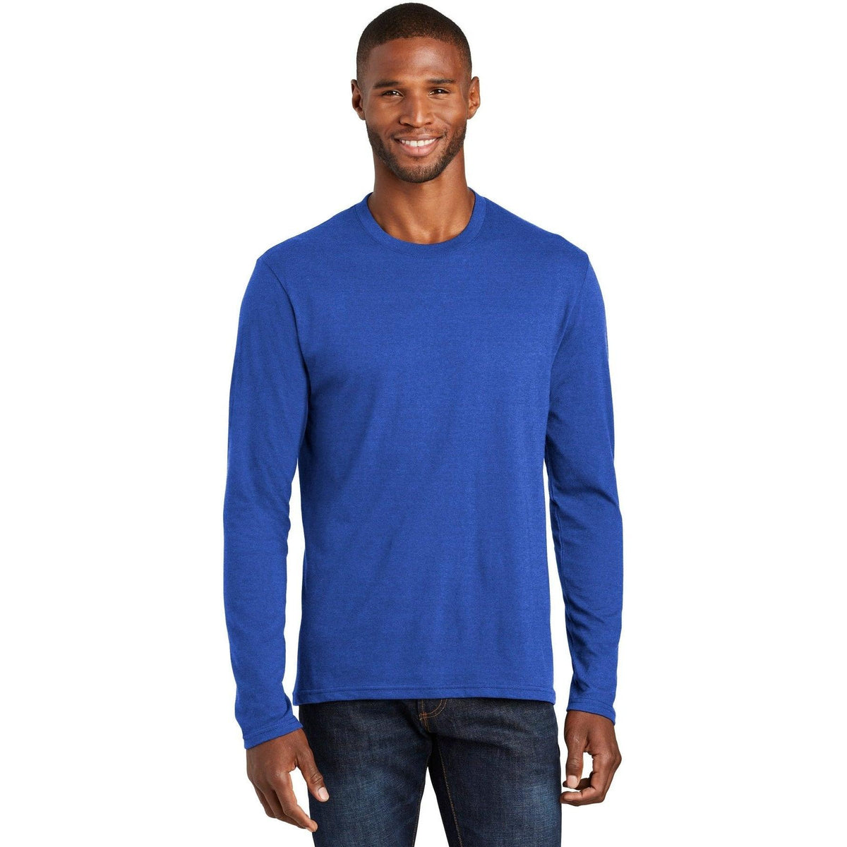 no-logo Port & Company Long Sleeve Fan Favorite Blend Tee-Regular-Port & Company-Thread Logic