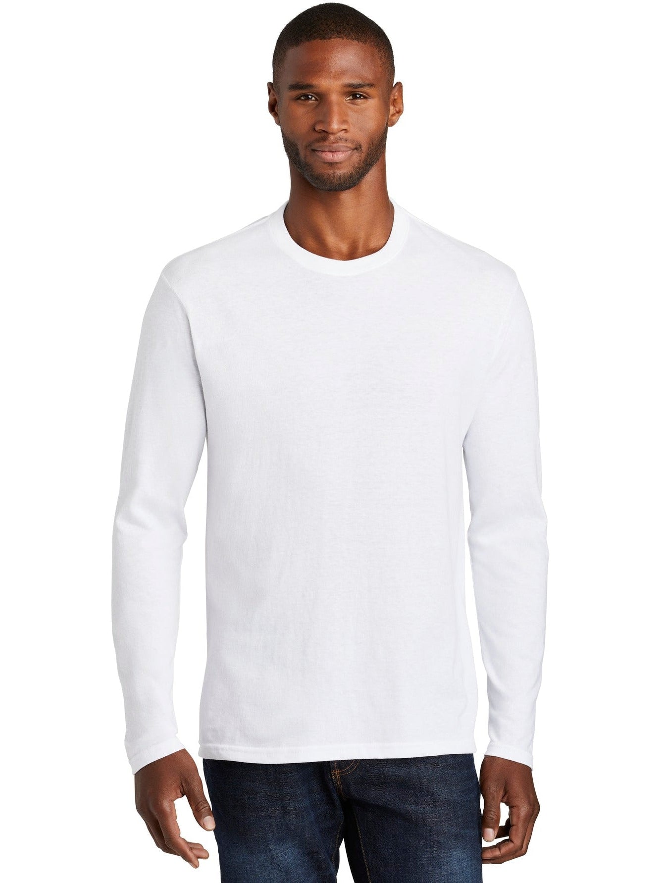 no-logo Port & Company Long Sleeve Fan Favorite Blend Tee-Regular-Port & Company-Thread Logic