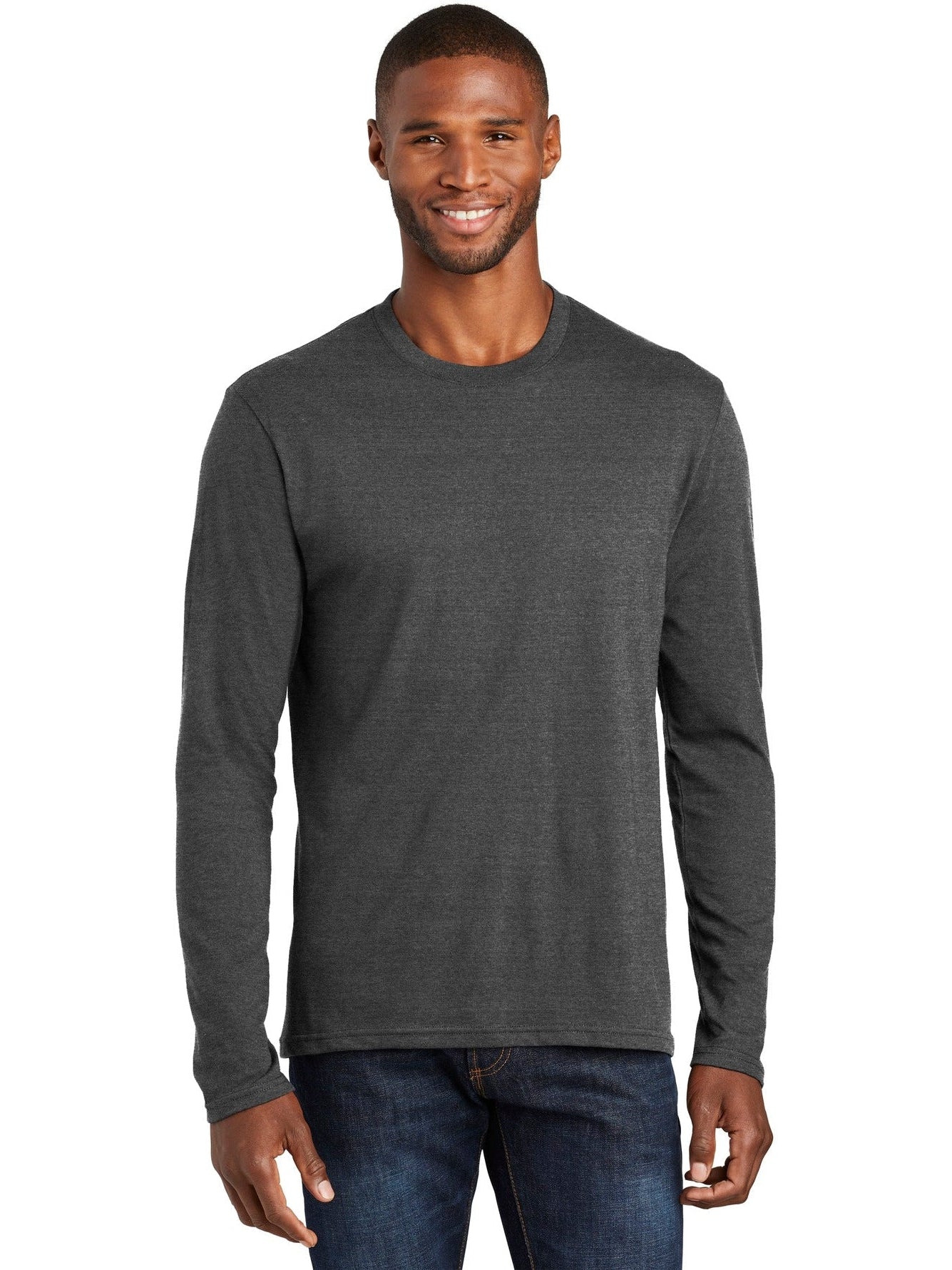 no-logo Port & Company Long Sleeve Fan Favorite Blend Tee-Regular-Port & Company-Thread Logic
