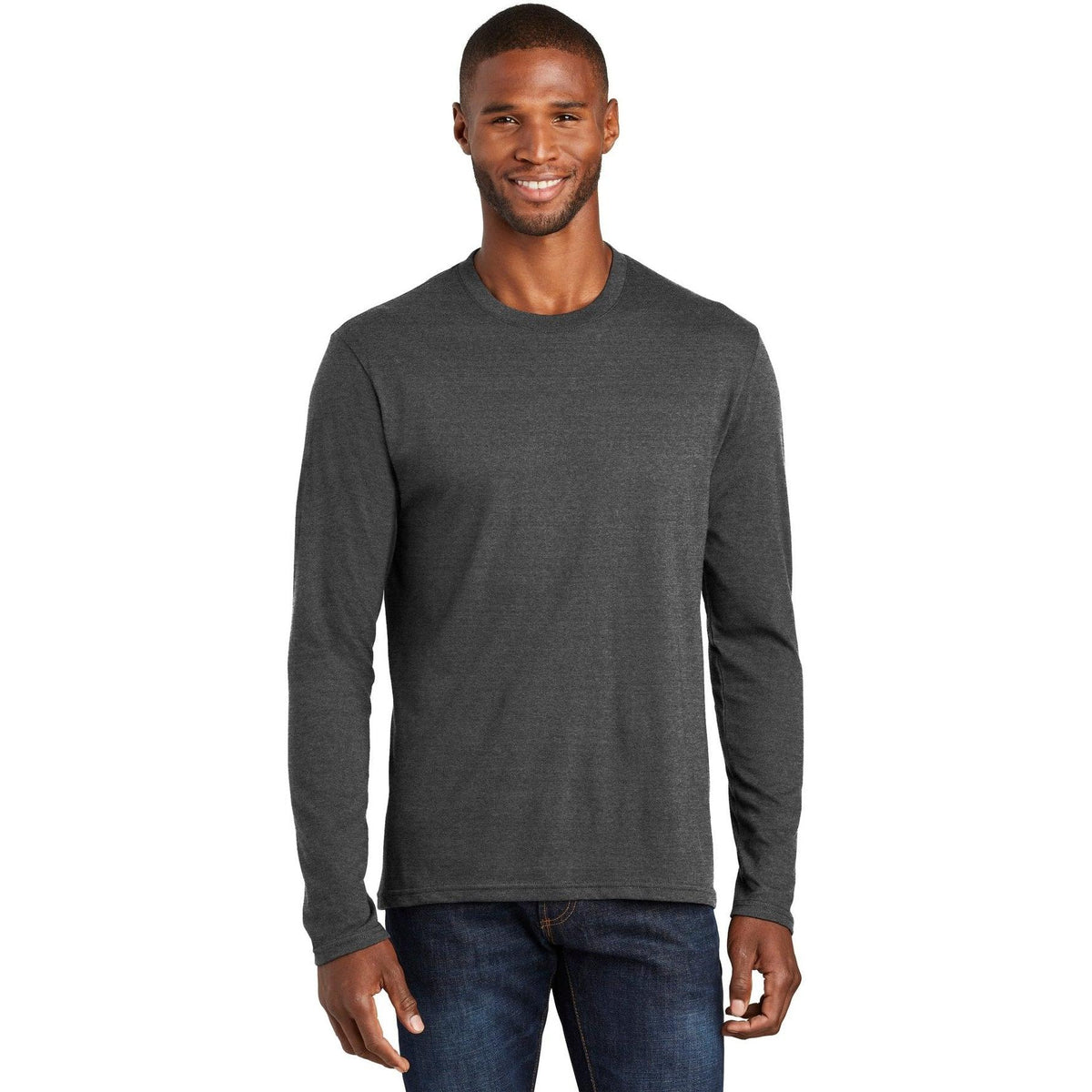 no-logo Port & Company Long Sleeve Fan Favorite Blend Tee-Regular-Port & Company-Thread Logic