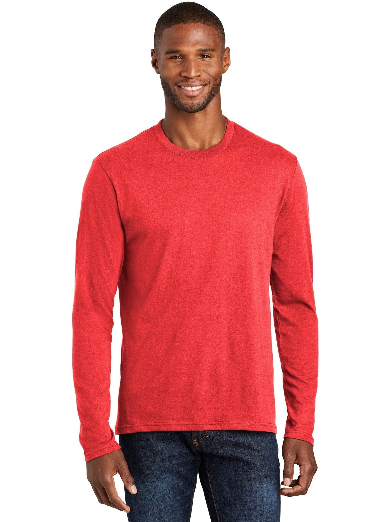 no-logo Port & Company Long Sleeve Fan Favorite Blend Tee-Regular-Port & Company-Thread Logic