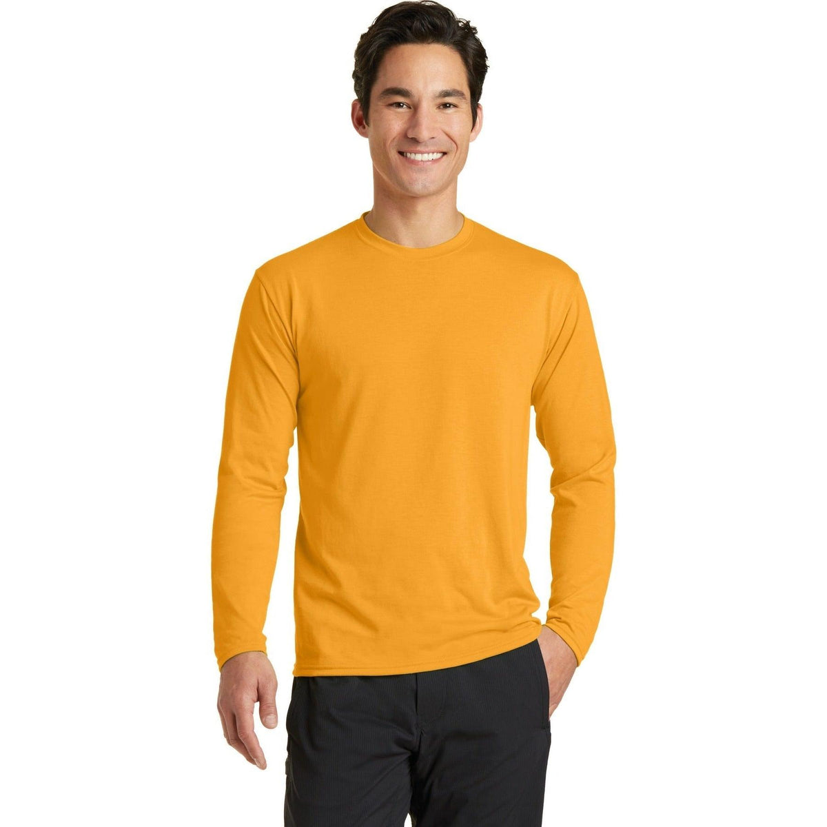 no-logo Port & Company Long Sleeve Performance Blend Tee-Regular-Port & Company-Thread Logic