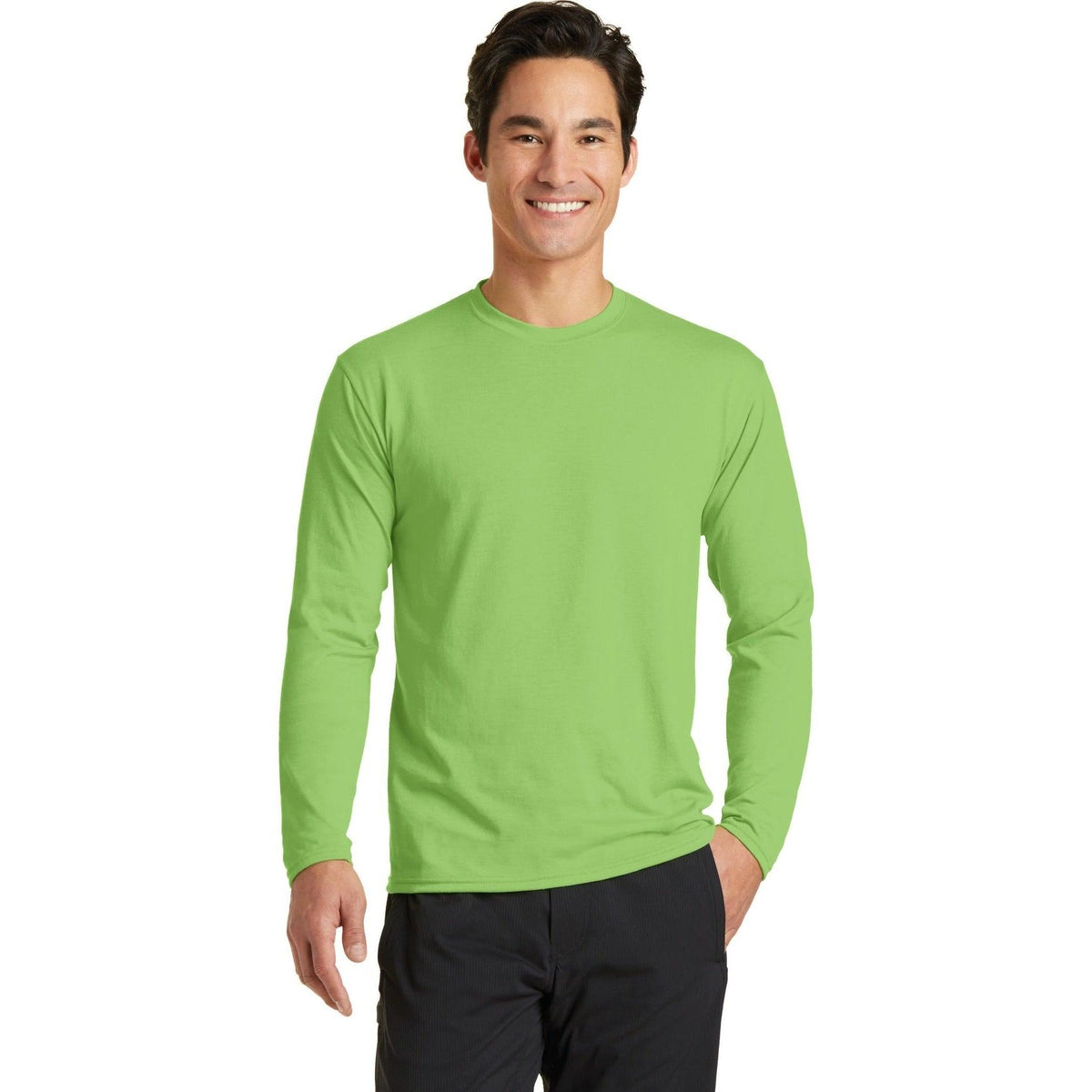 no-logo Port & Company Long Sleeve Performance Blend Tee-Regular-Port & Company-Thread Logic