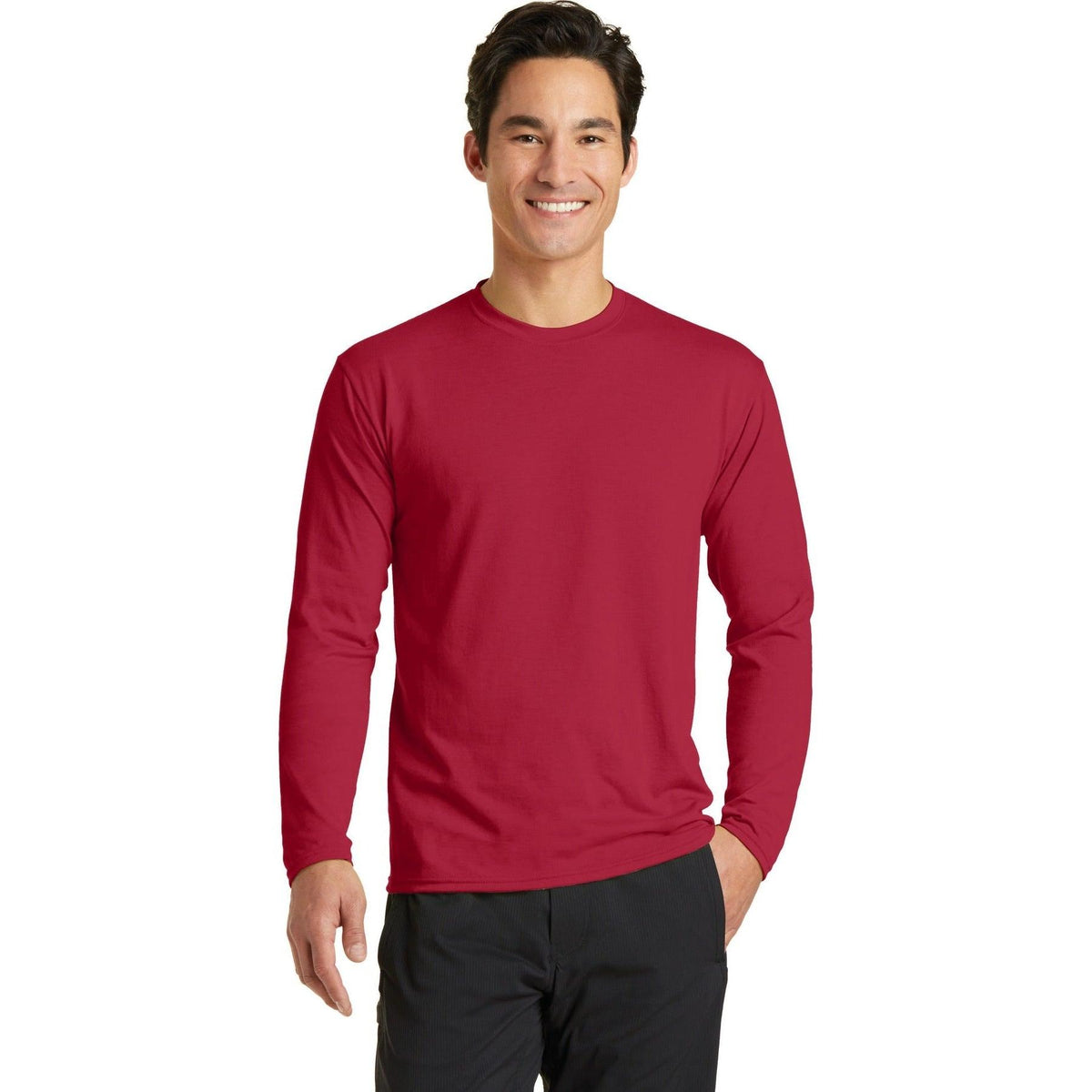 no-logo Port & Company Long Sleeve Performance Blend Tee-Regular-Port & Company-Thread Logic