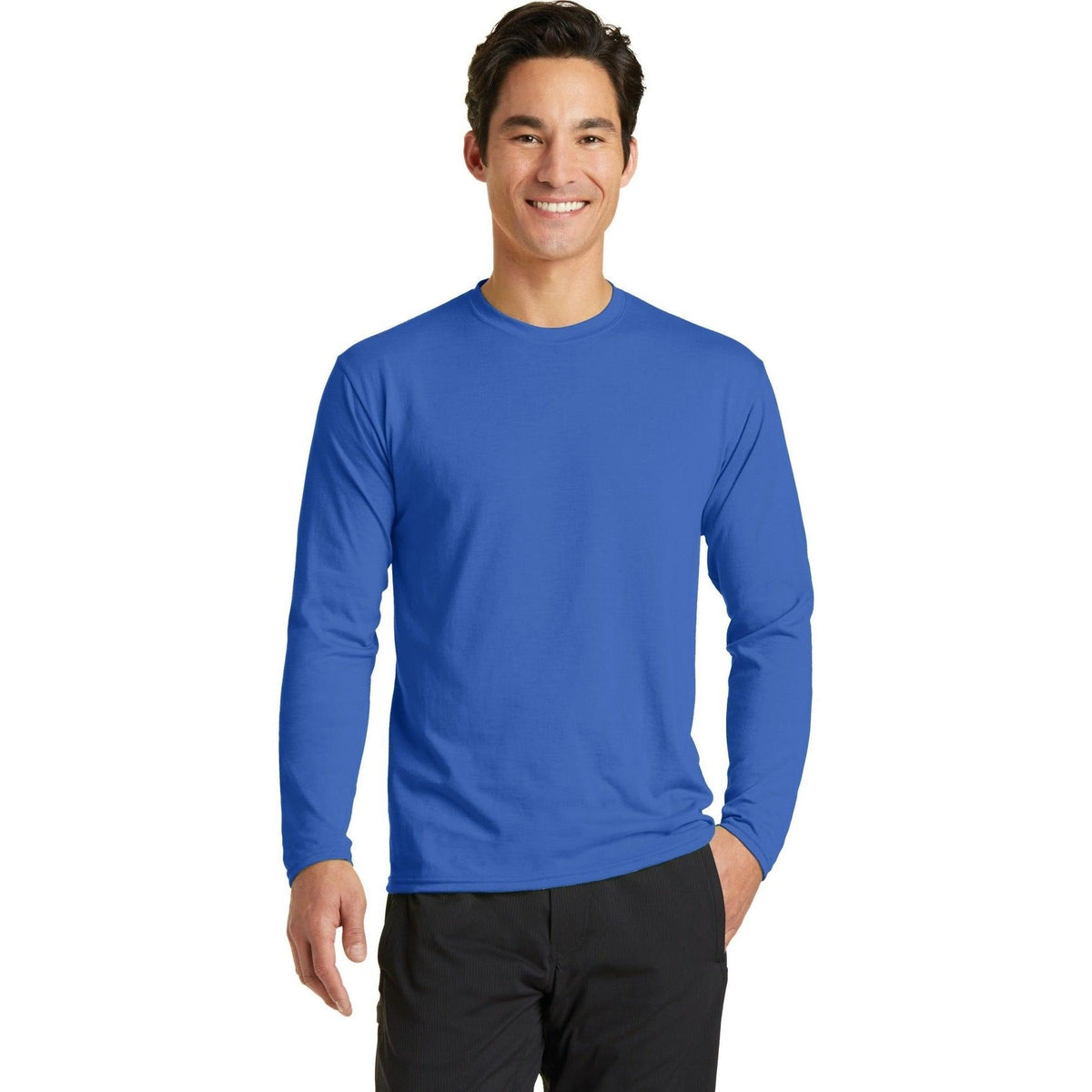 no-logo Port & Company Long Sleeve Performance Blend Tee-Regular-Port & Company-Thread Logic