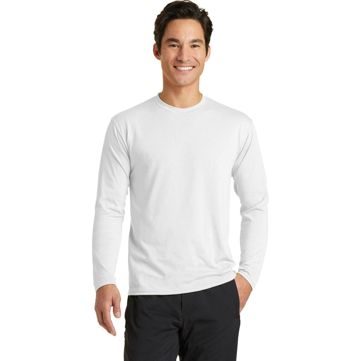 no-logo Port & Company Long Sleeve Performance Blend Tee-Regular-Port & Company-Thread Logic