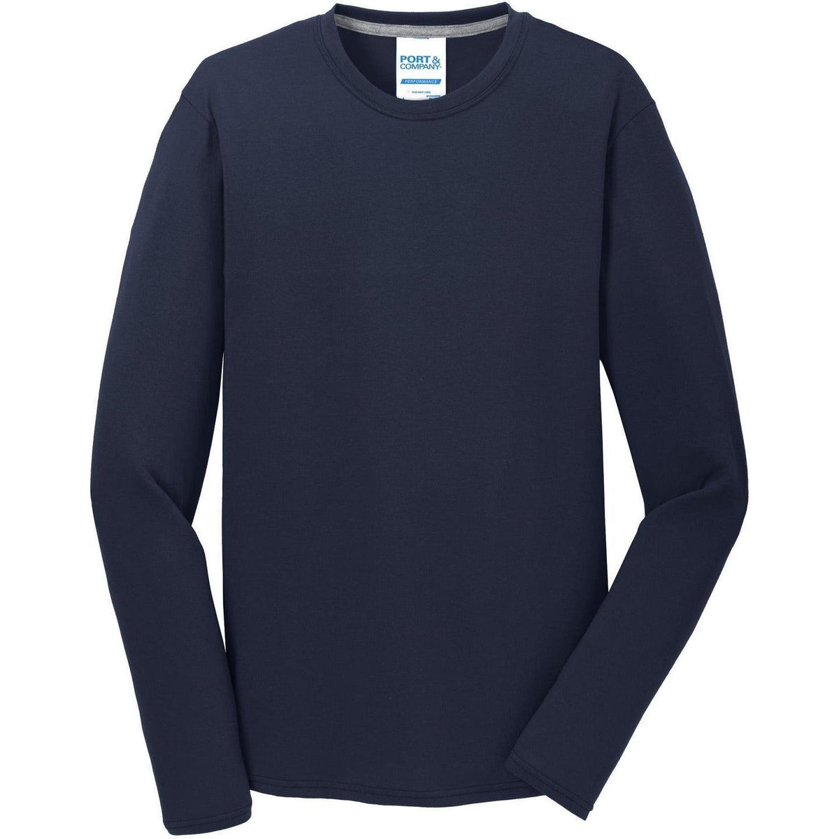 no-logo Port & Company Long Sleeve Performance Blend Tee
